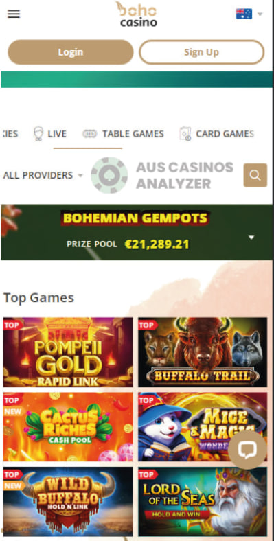 Boho Casino Mobile Games Review