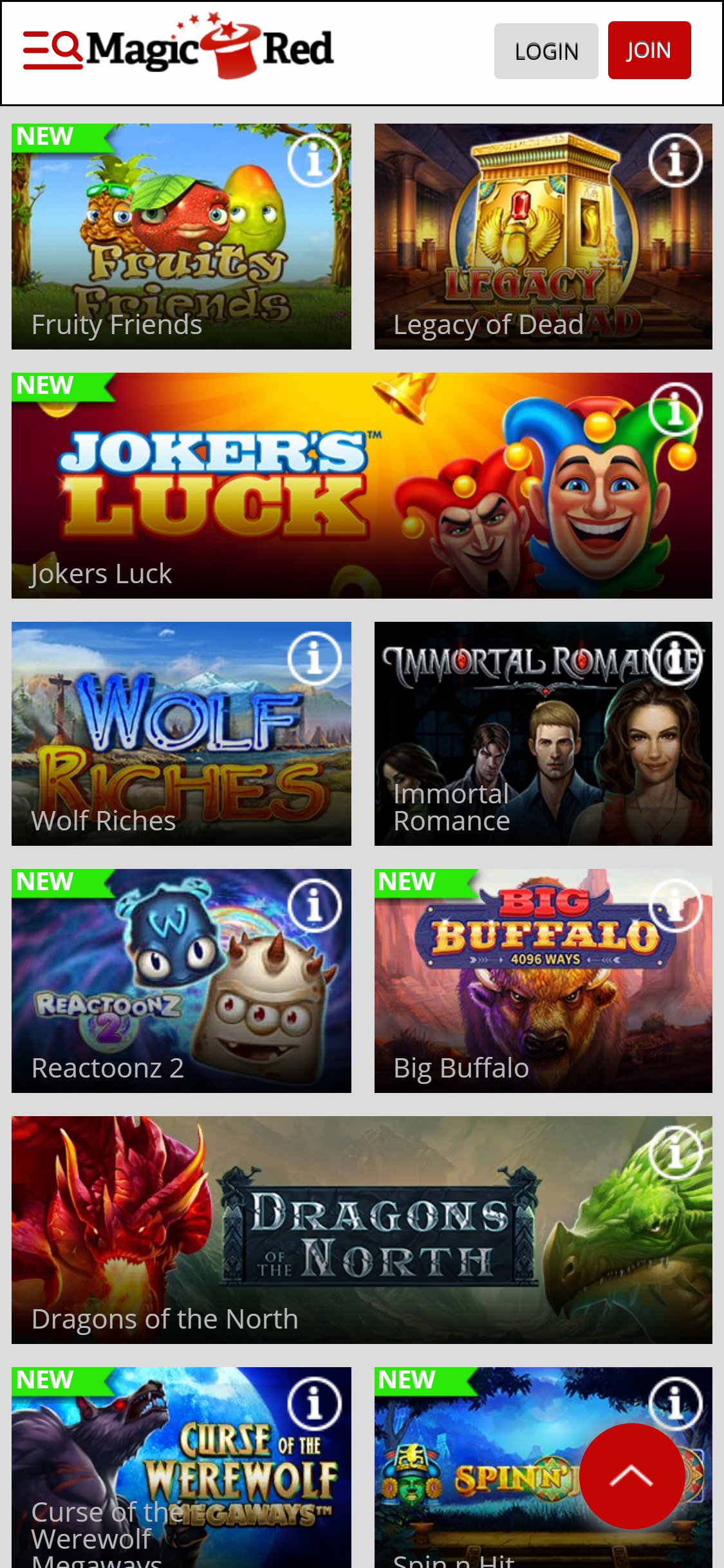 Magic Red Casino Mobile Games Review