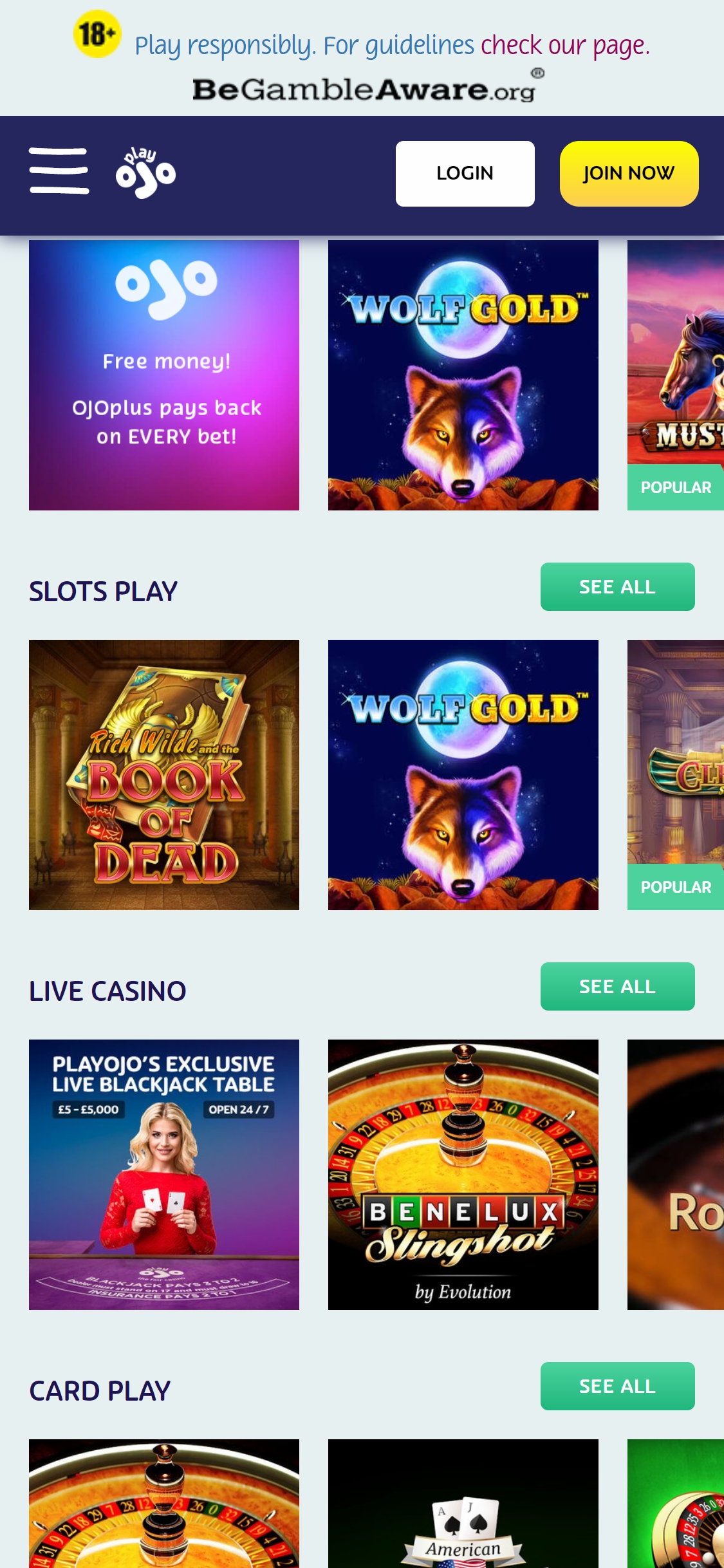 Play OJO Casino Mobile Games Review