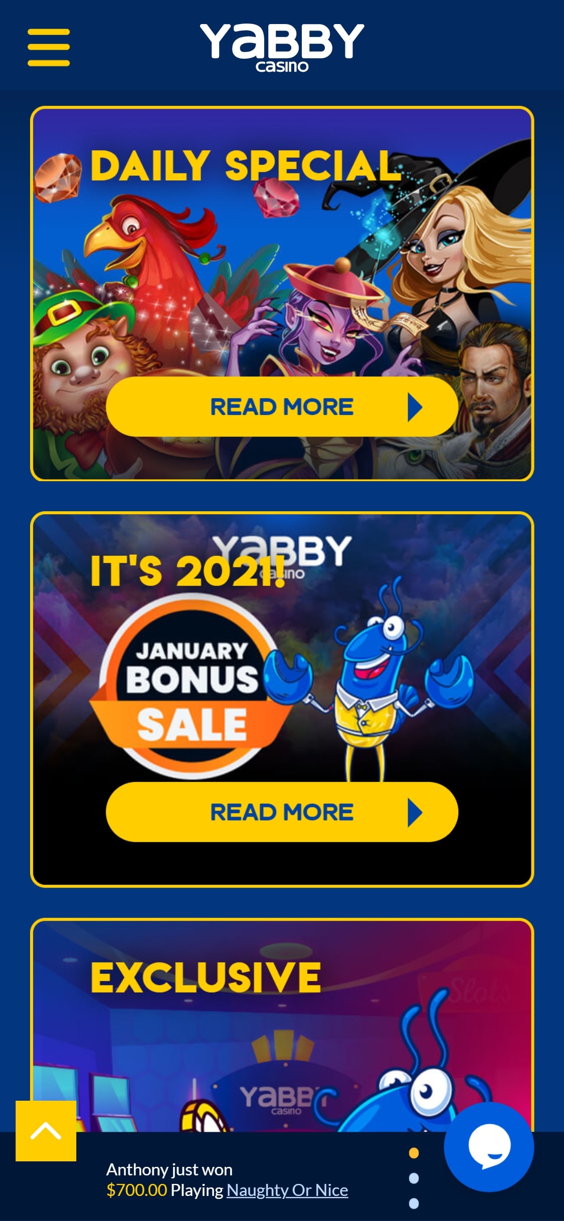 Yabby Casino Mobile No Deposit Bonus Review