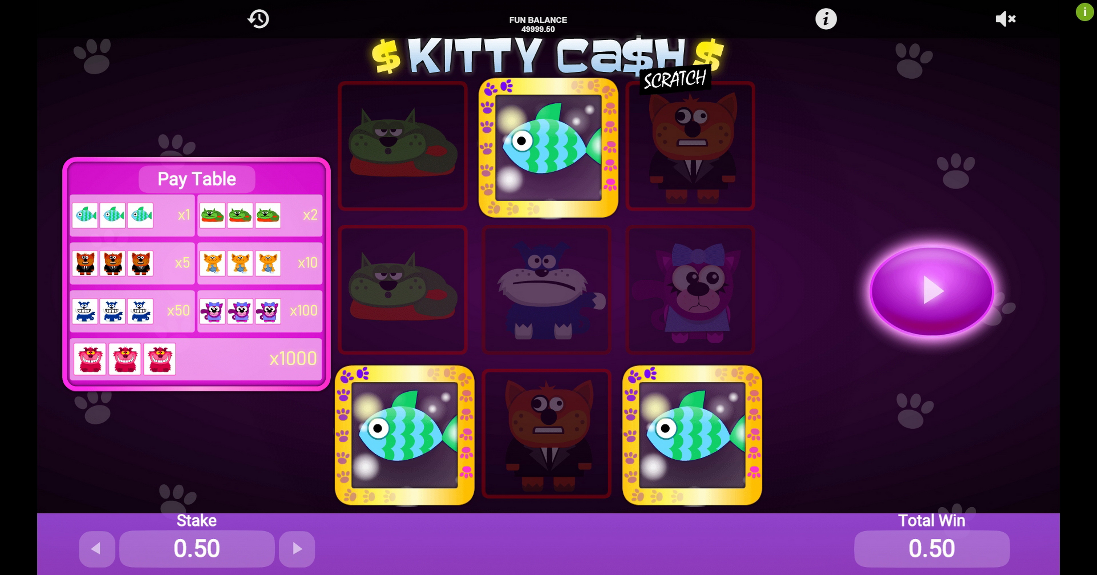Win Money in Kitty Cash Scratch Free Slot Game by 1x2 Gaming
