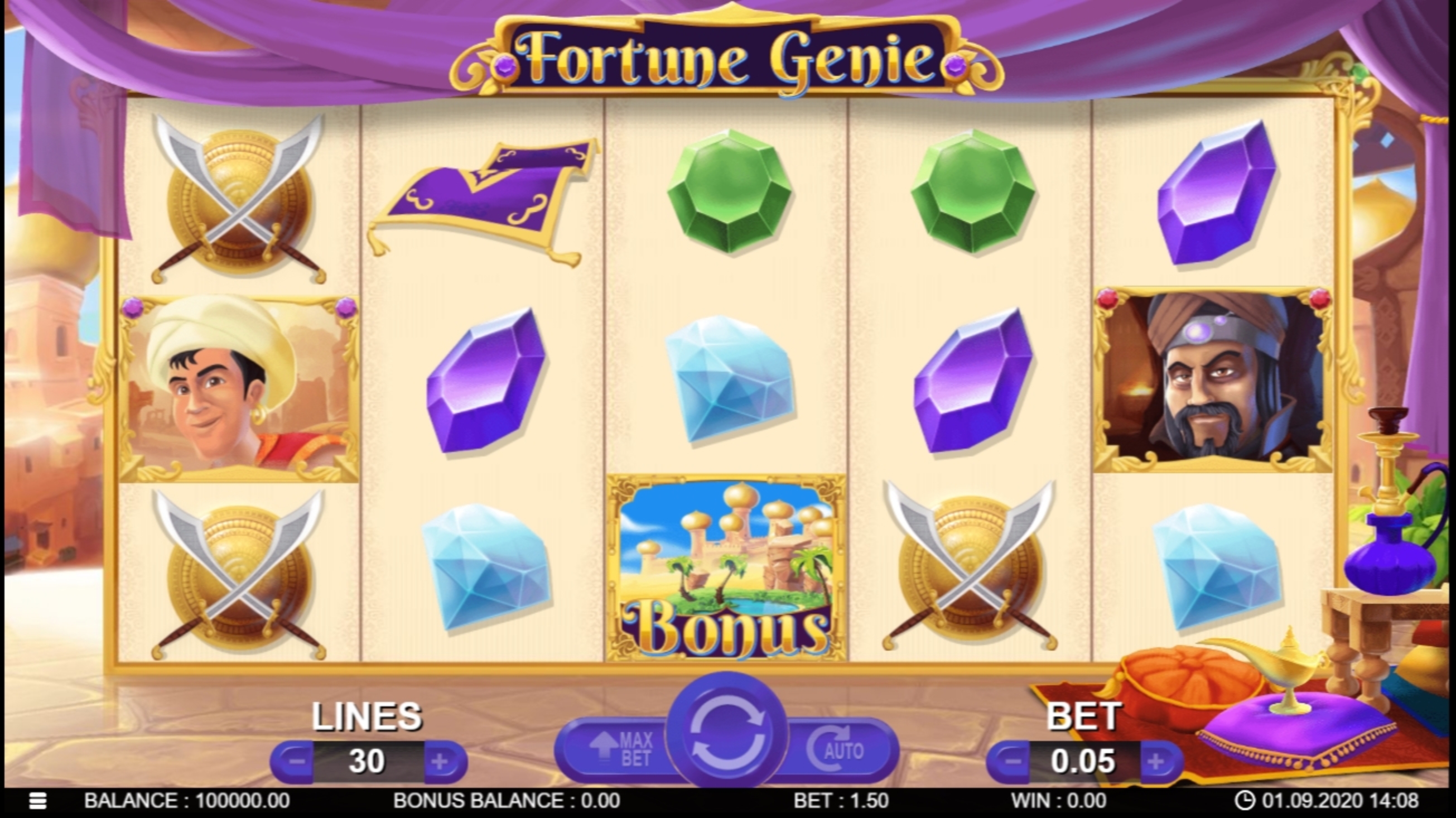 Reels in Fortune Genie Slot Game by 7mojos