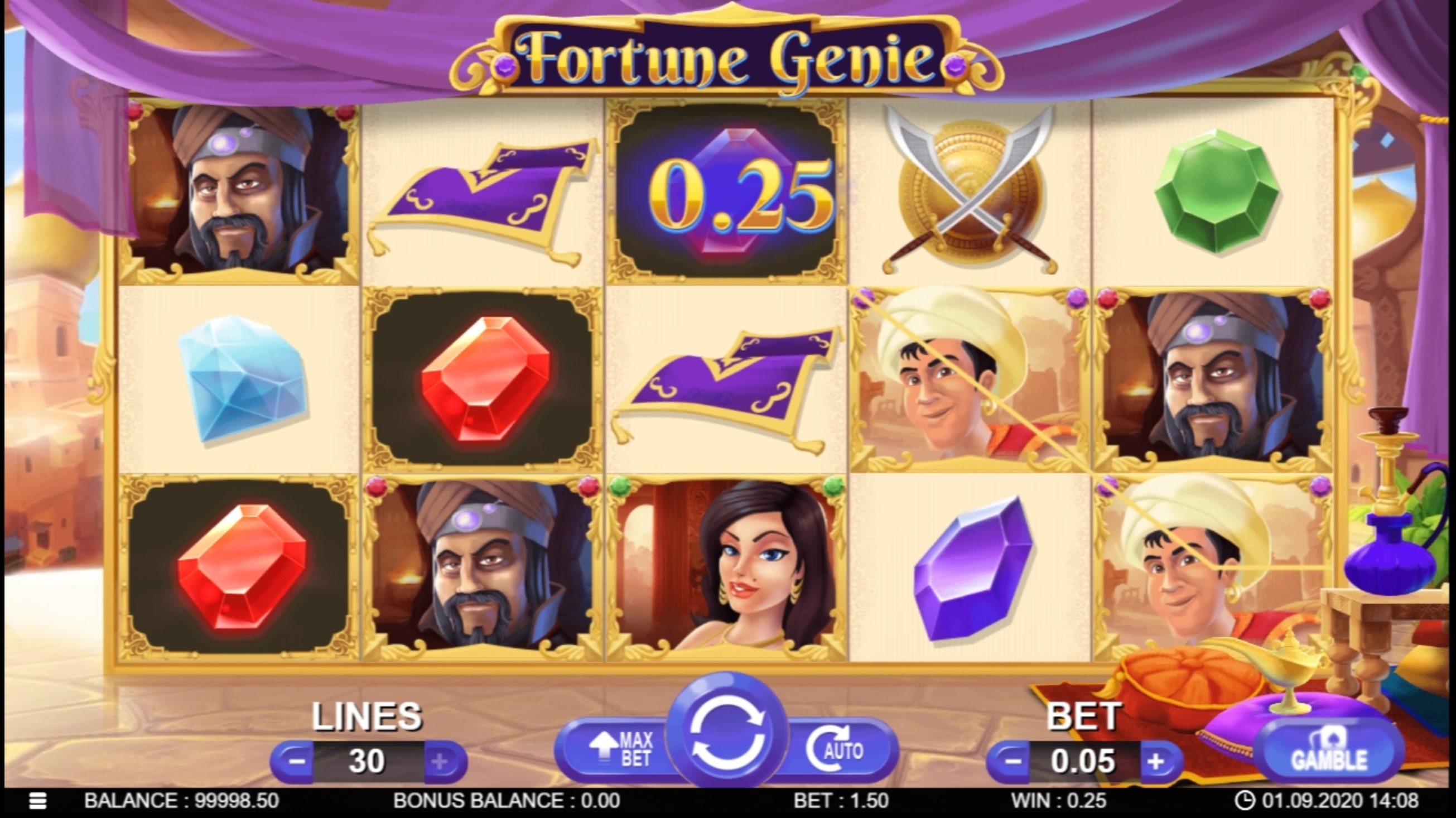 Win Money in Fortune Genie Free Slot Game by 7mojos