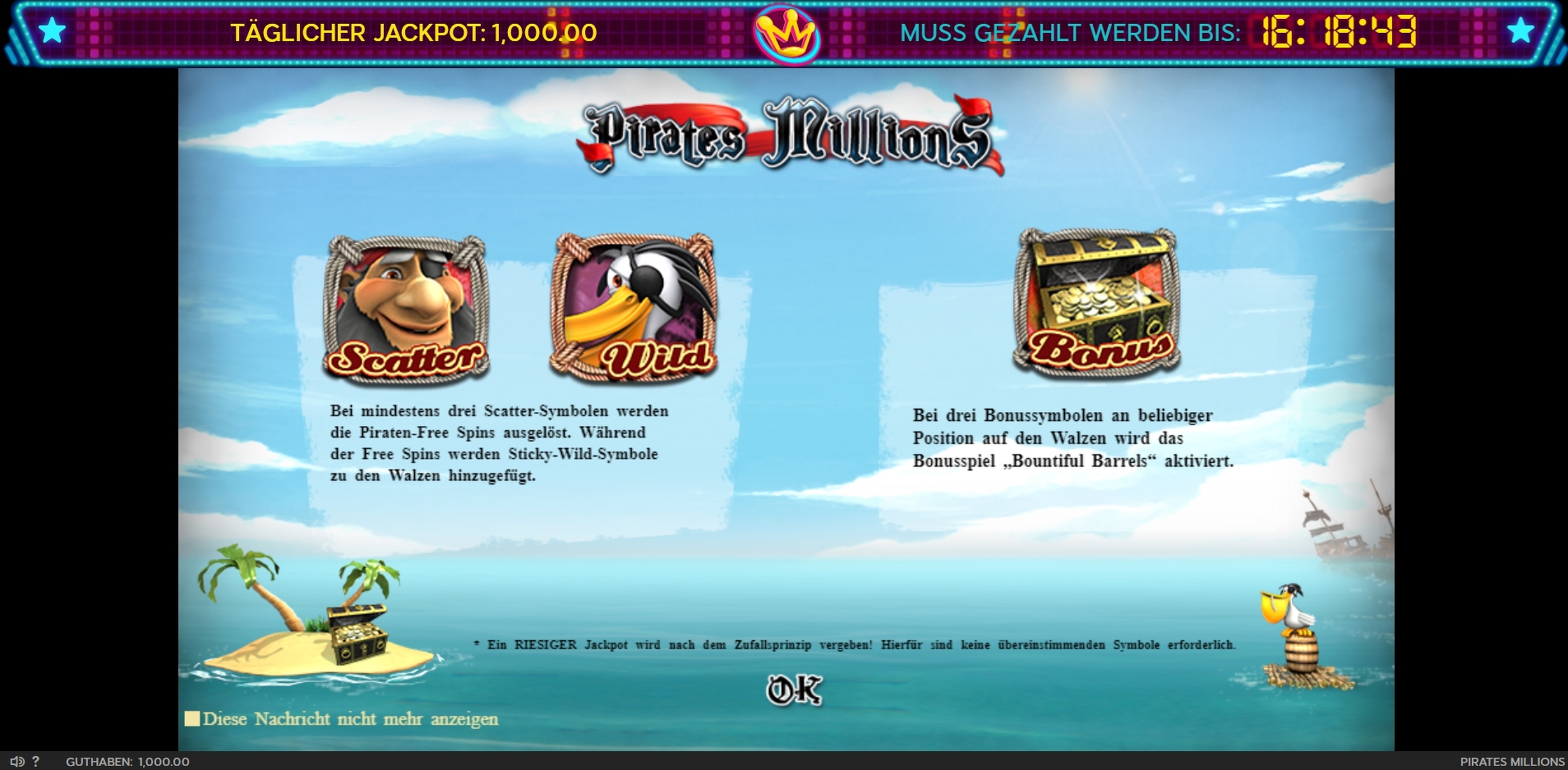Play Pirates Millions Free Casino Slot Game by 888 Gaming