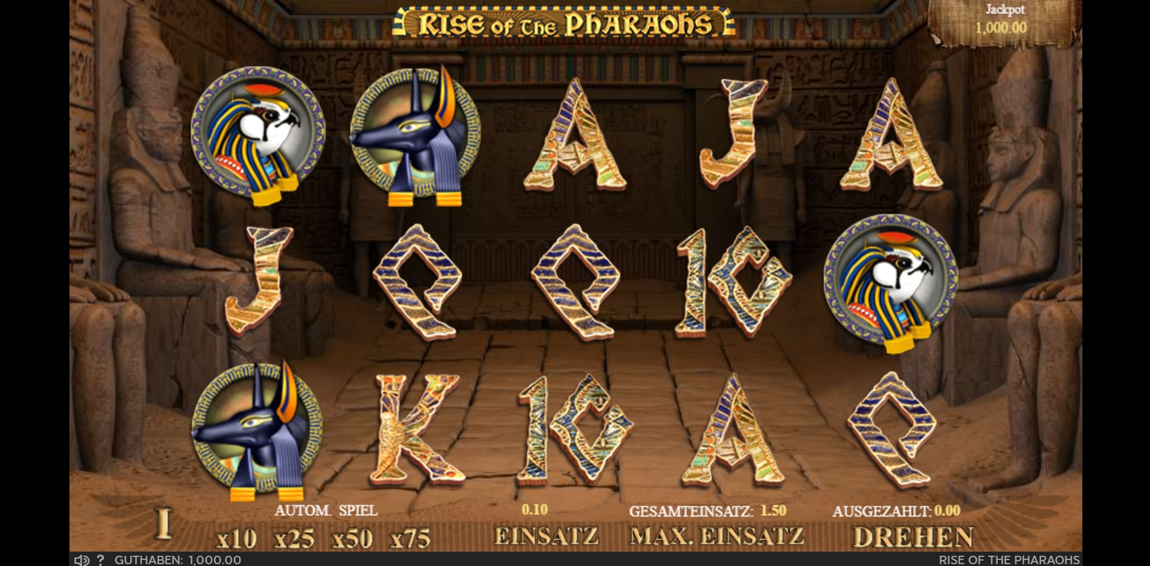 Reels in Rise Of The Pharaohs Slot Game by 888 Gaming