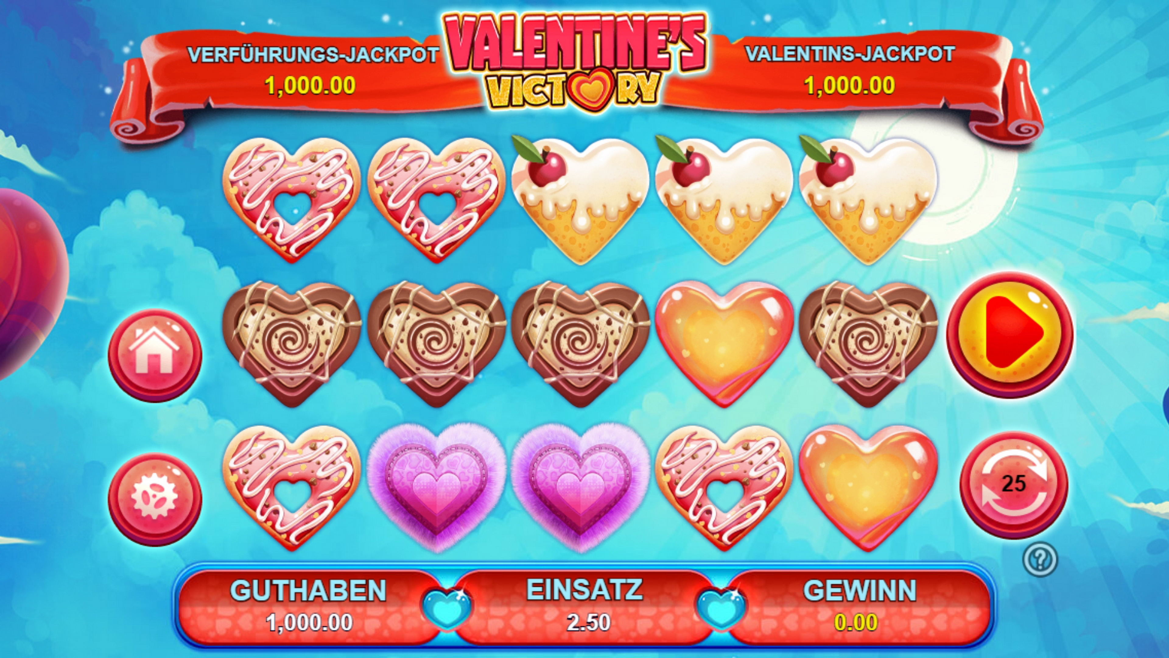 Reels in Valentines Victory Slot Game by 888 Gaming