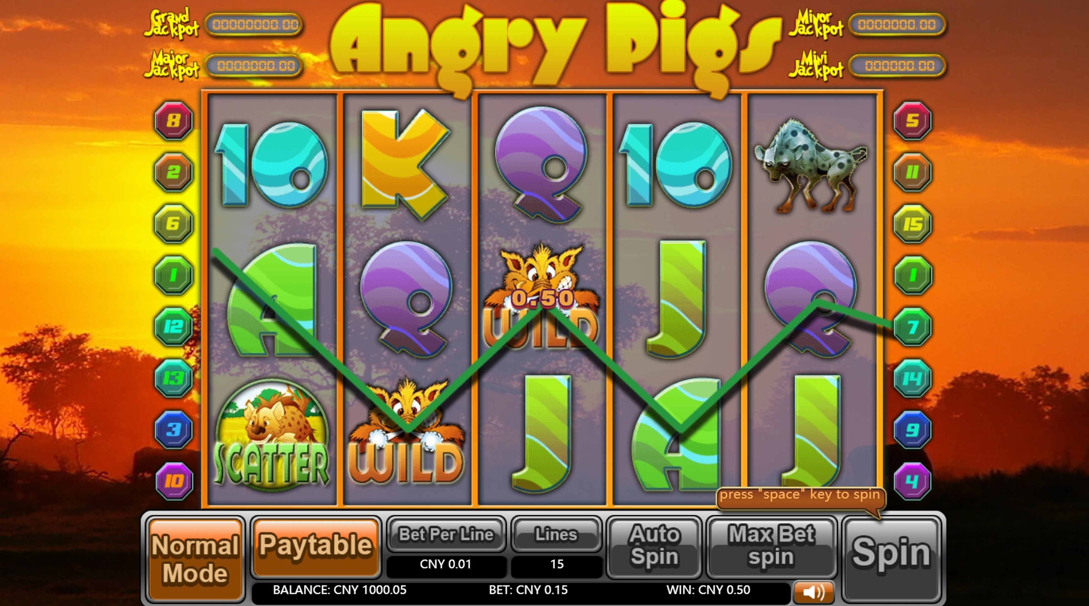 Win Money in Angry Pigs Free Slot Game by Aiwin Games