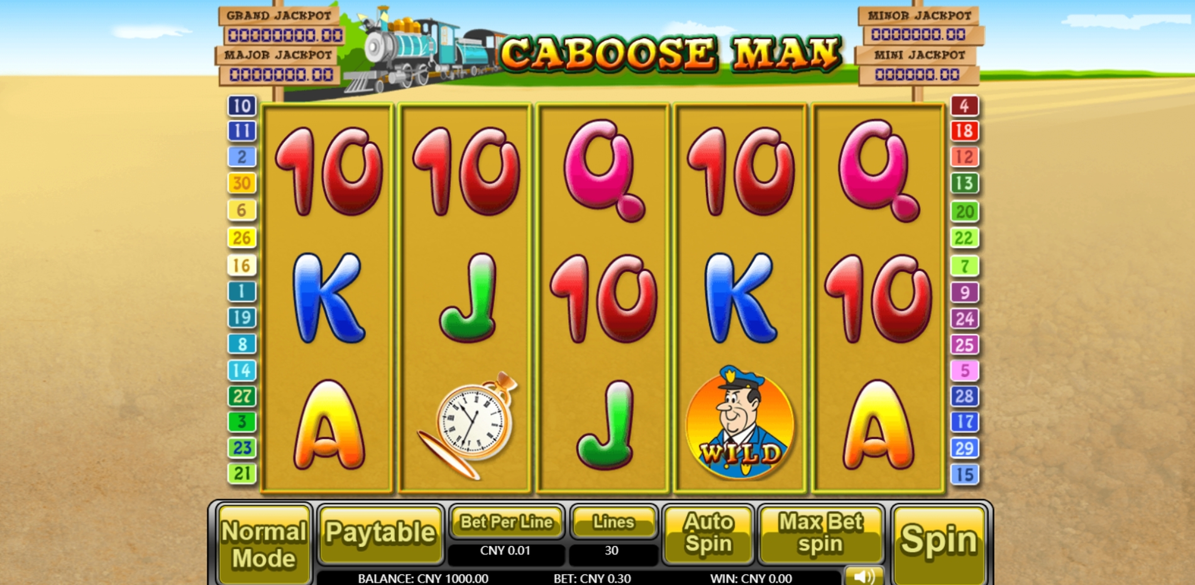 Win Money in Caboose Man Free Slot Game by Aiwin Games