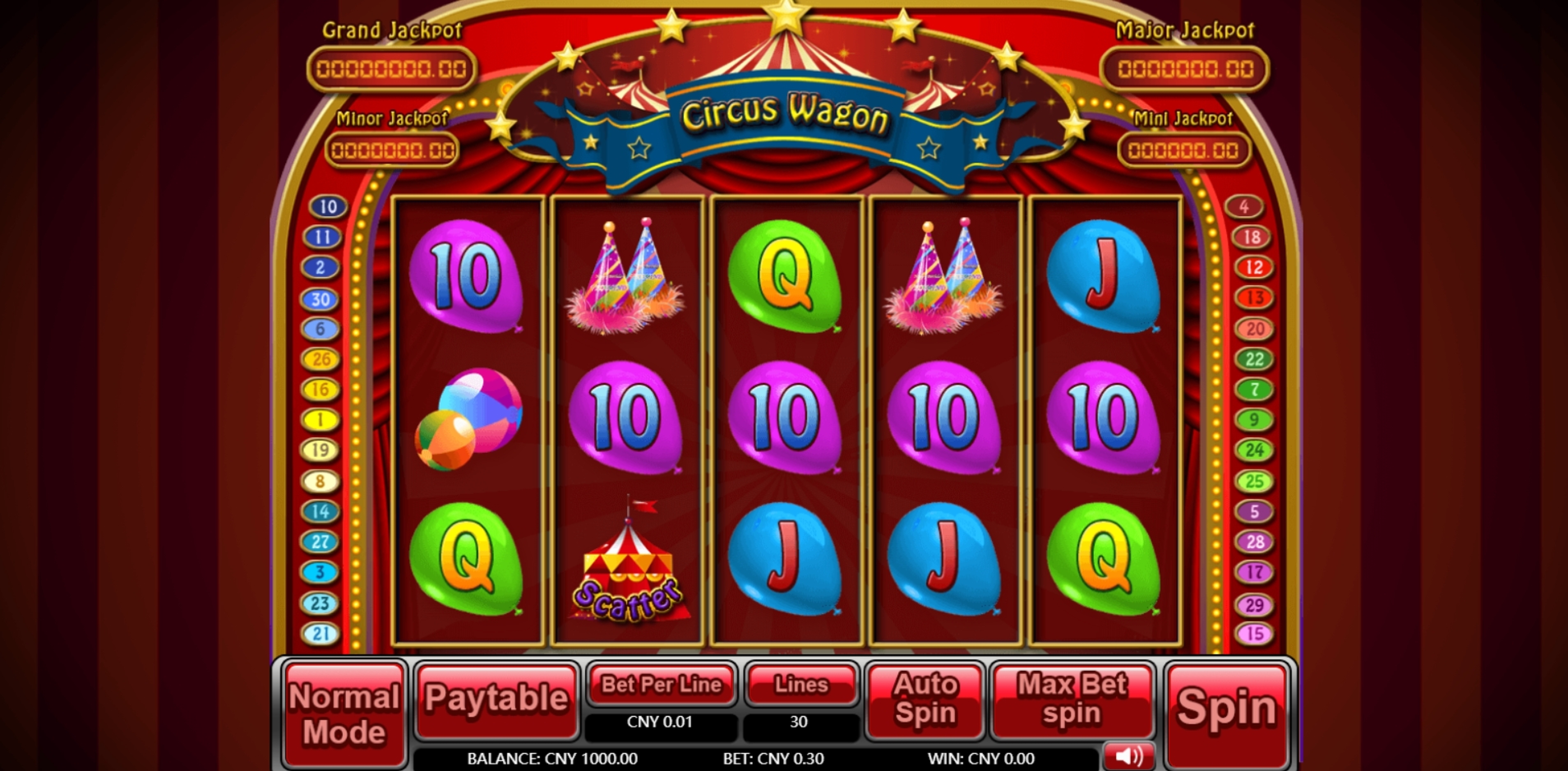 Win Money in Circus Wagon Free Slot Game by Aiwin Games