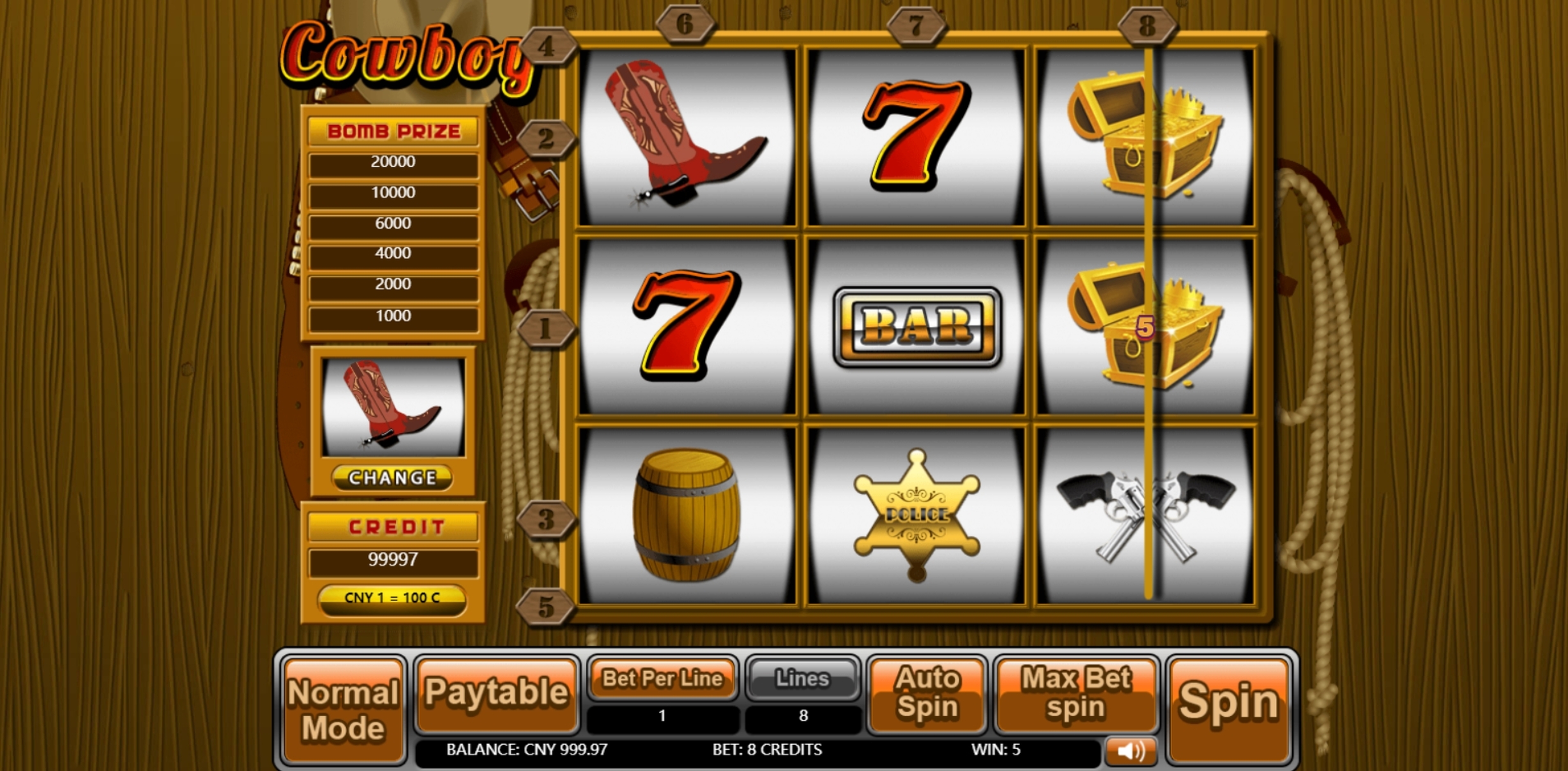 Win Money in Cowboy Free Slot Game by Aiwin Games