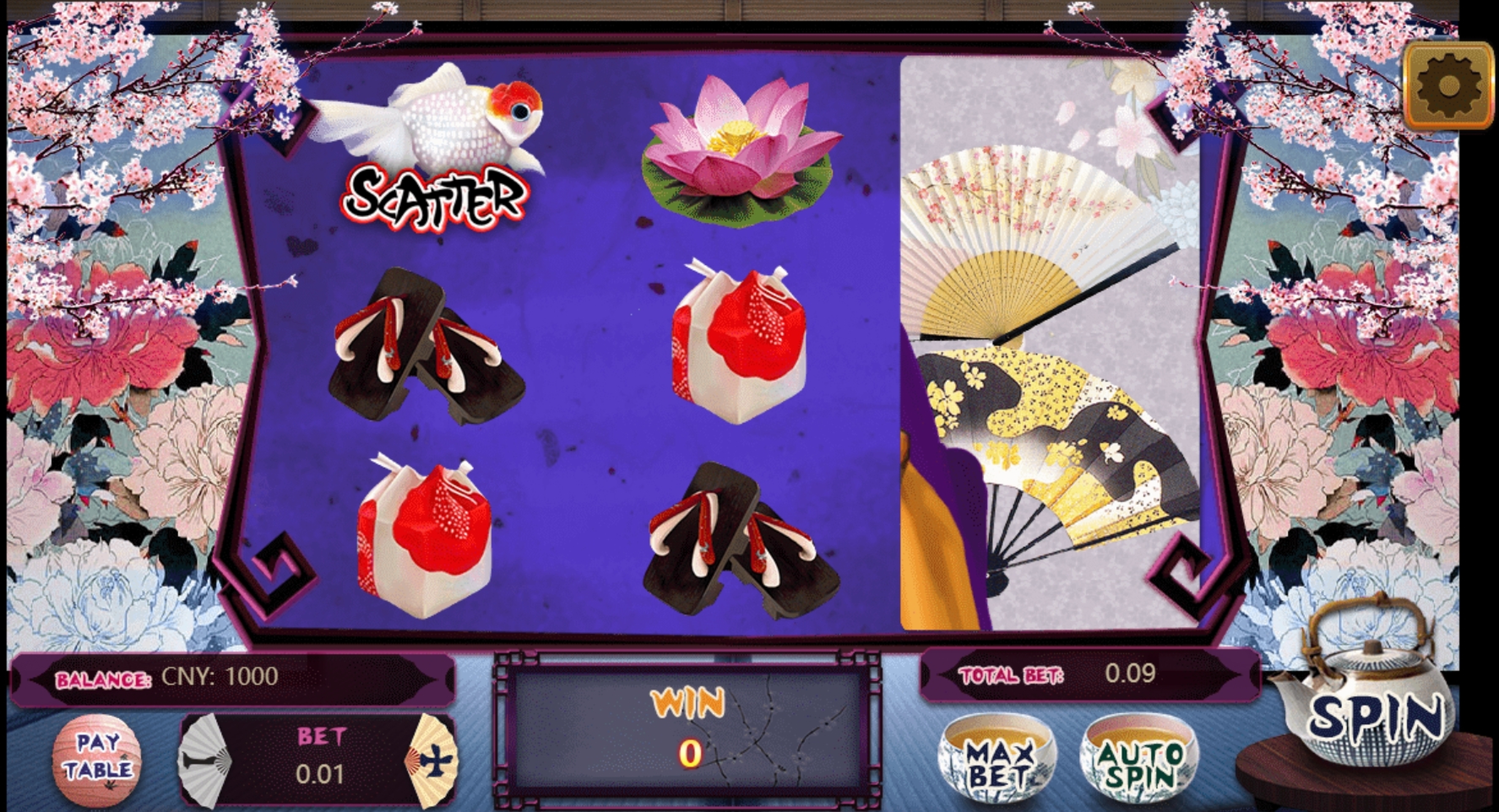Reels in Memoirs of a Geisha Slot Game by Aiwin Games