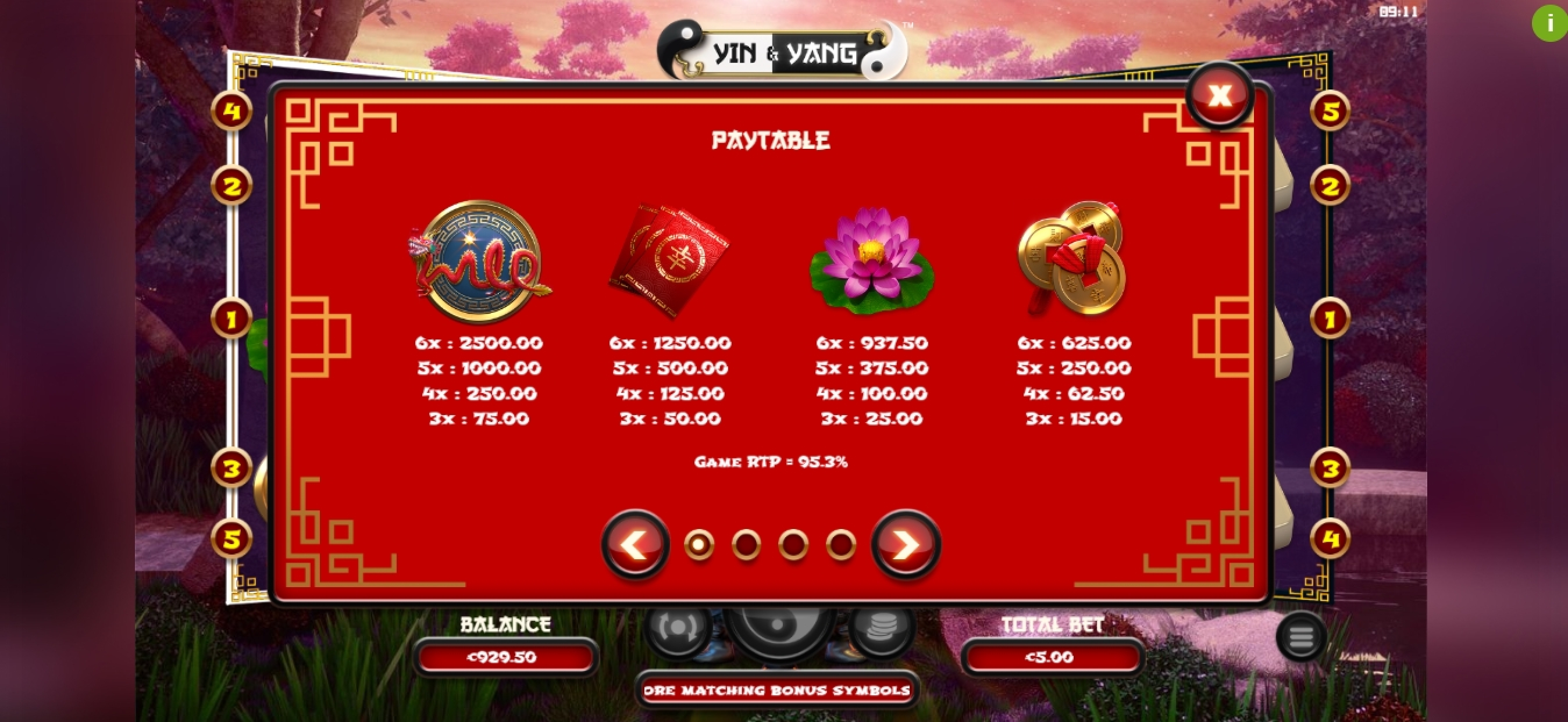 Info of Yin & Yang Slot Game by BB Games