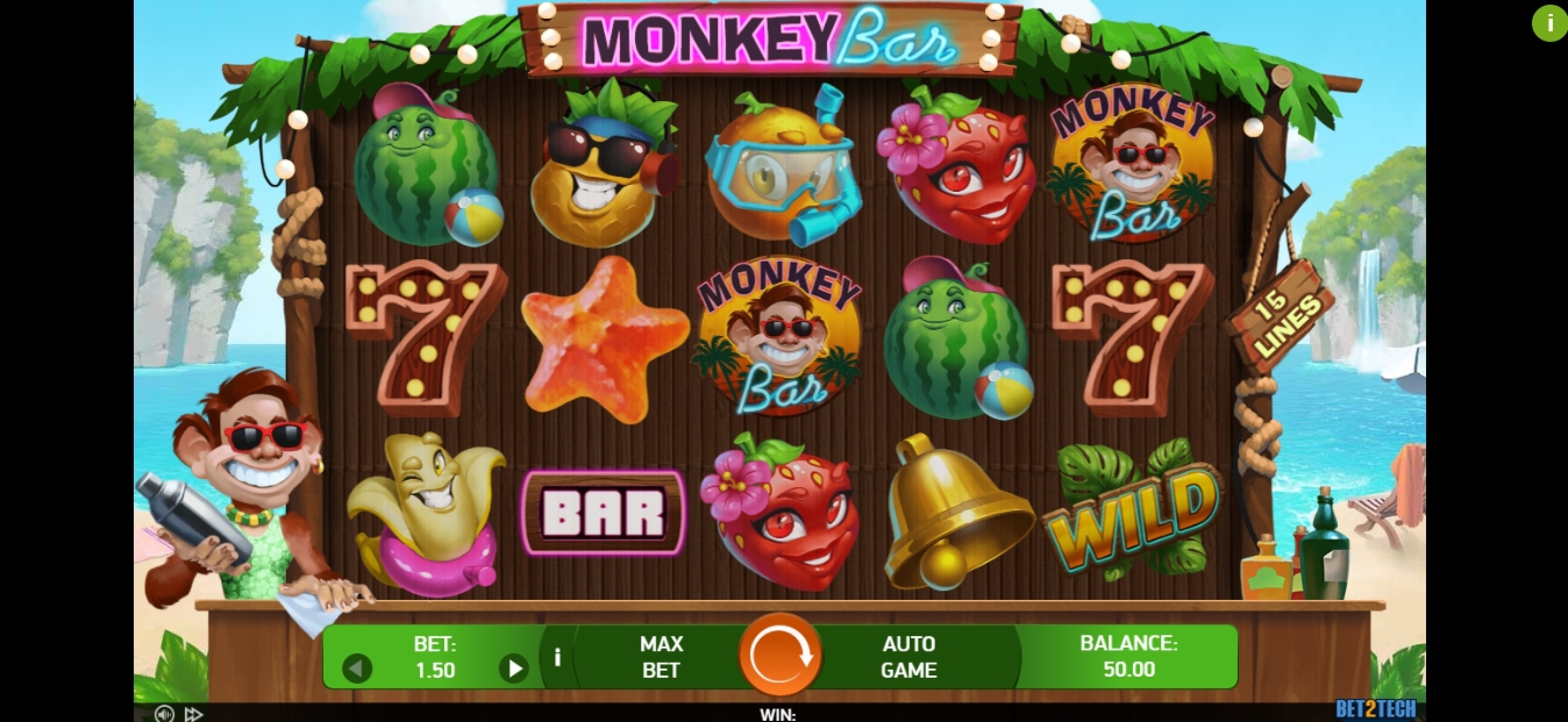 Reels in Monkey Bar Slot Game by Bet2Tech