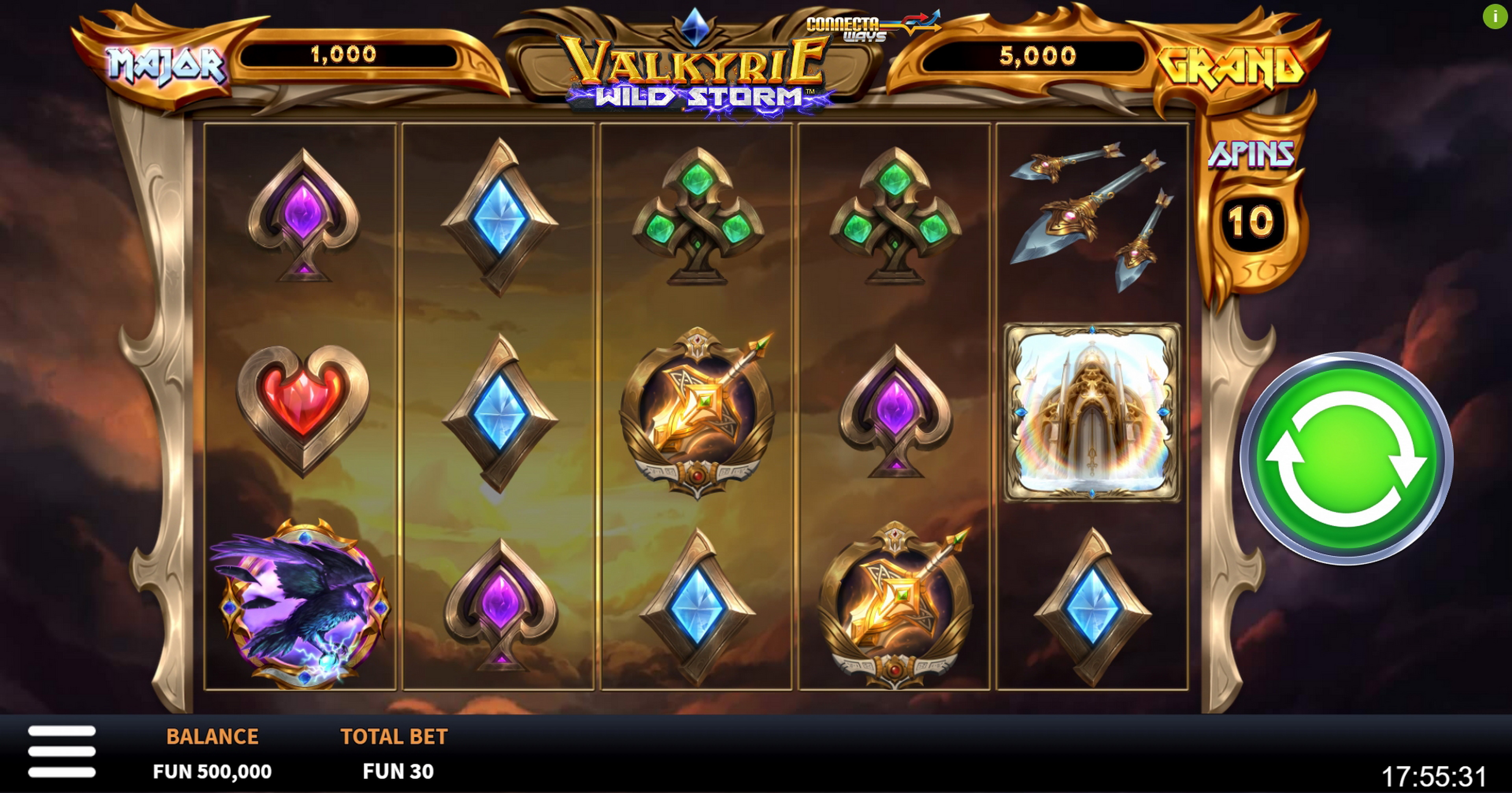 Reels in Valkyrie Wild Storm Slot Game by Boomerang Studios