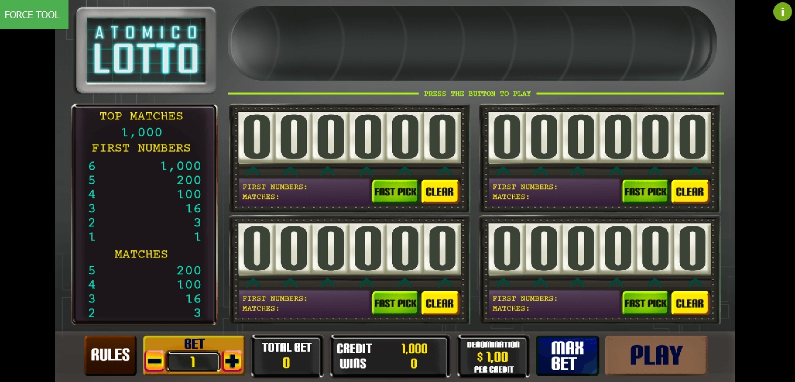 Reels in Atomico Lotto Slot Game by Caleta Gaming