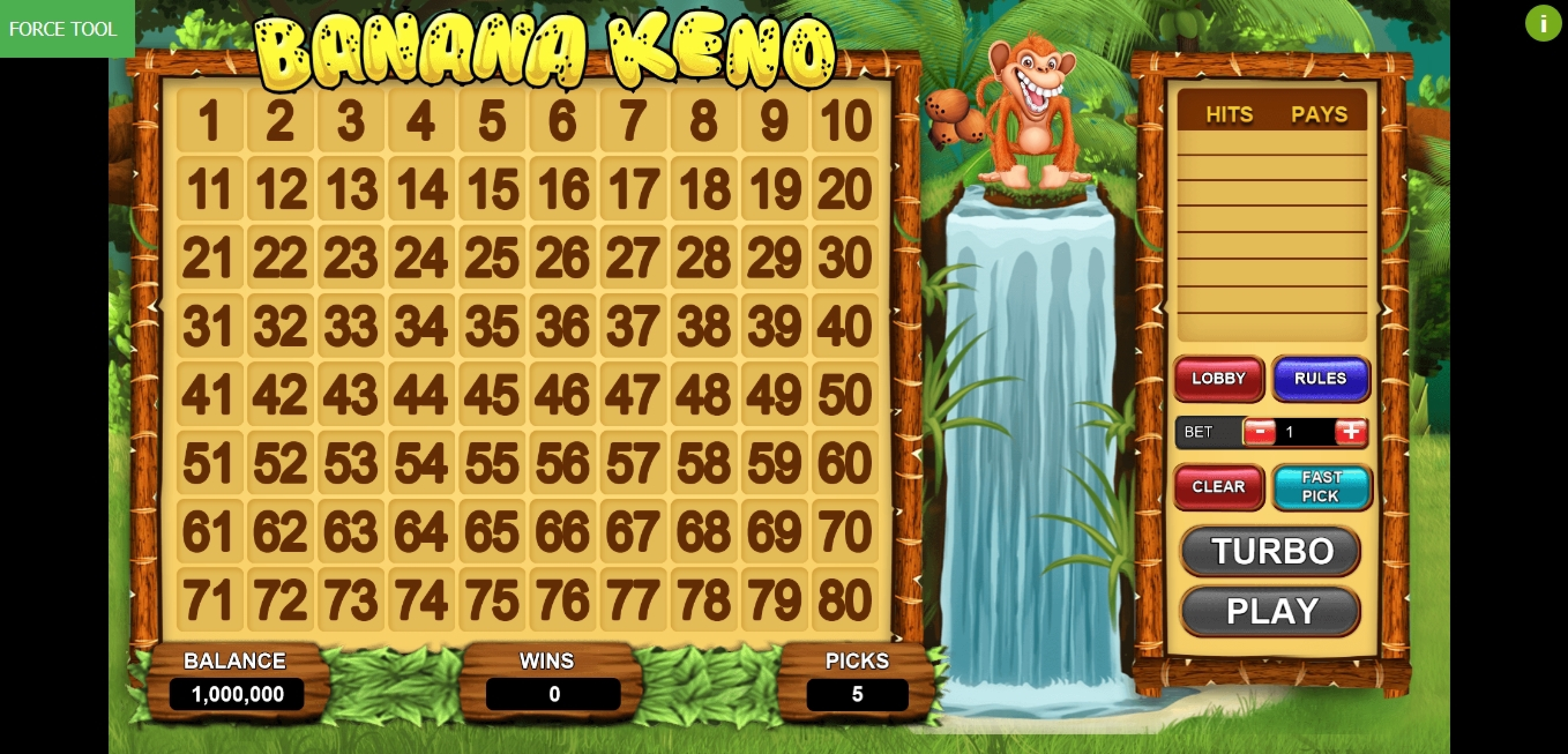 Reels in Banana Keno Slot Game by Caleta Gaming