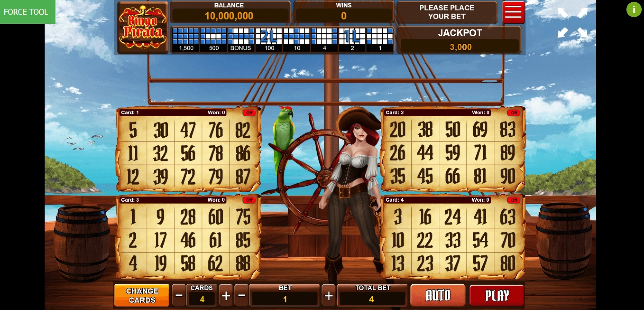 Reels in Bingo Pirata Slot Game by Caleta Gaming