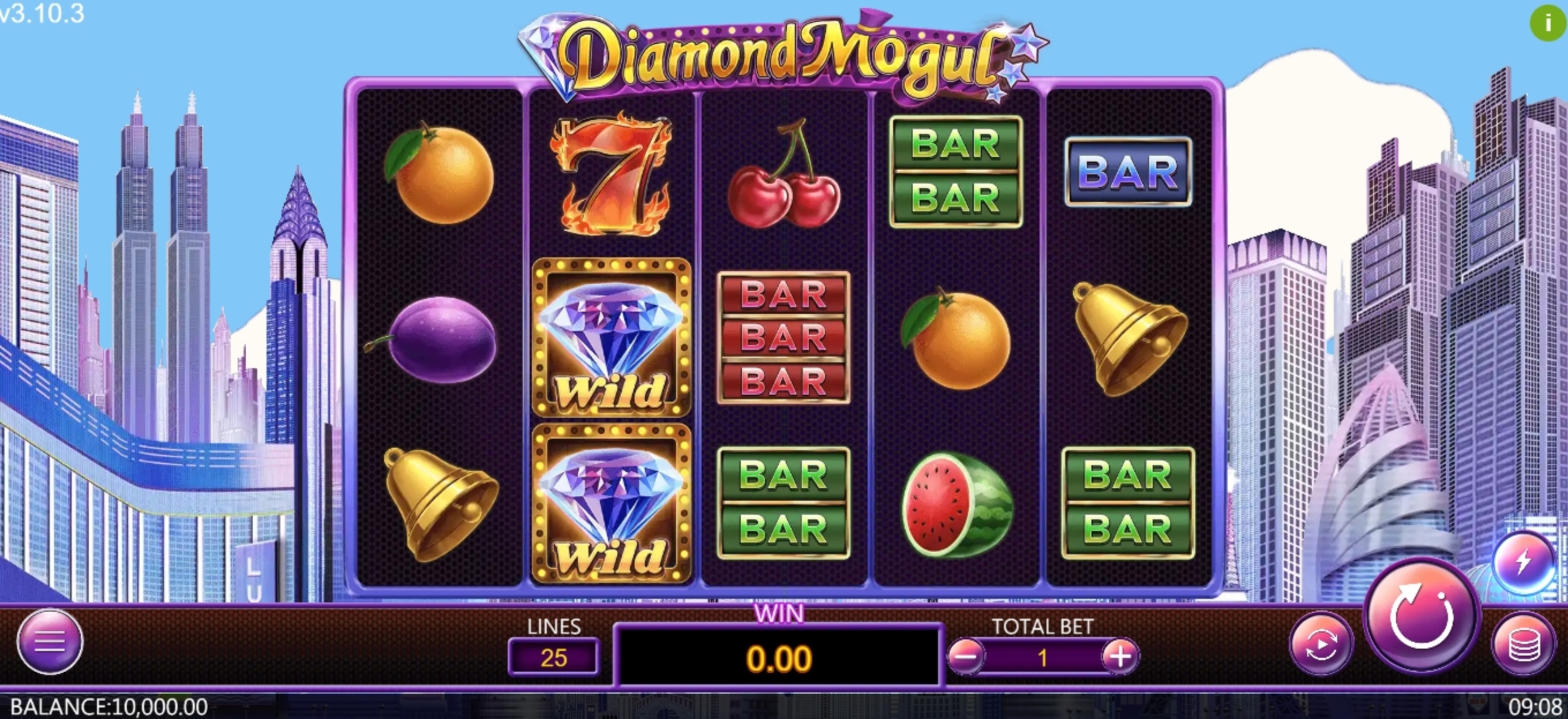 Reels in Diamond Mogul Slot Game by Dragoon Soft