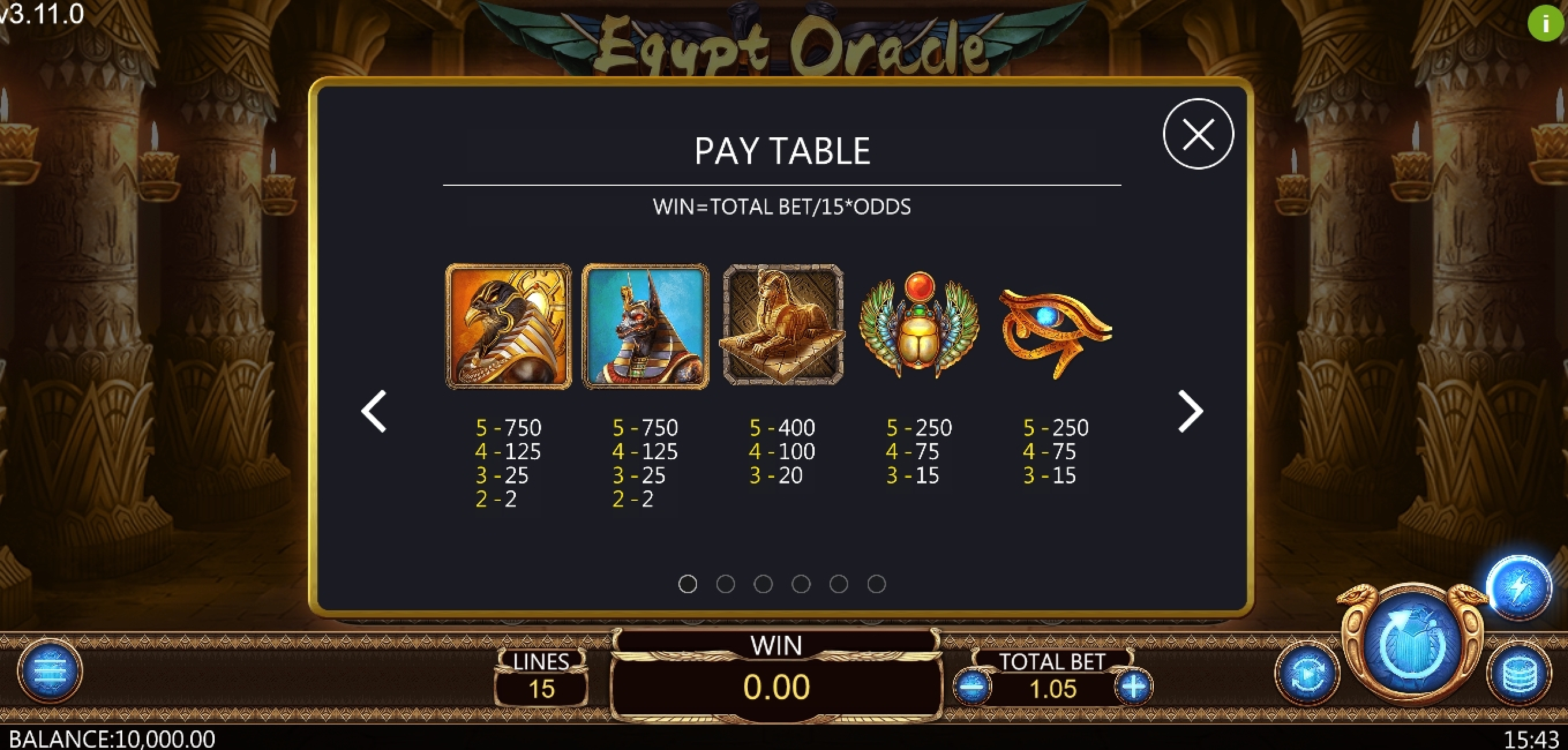 Info of Egypt Oracle Slot Game by Dragoon Soft