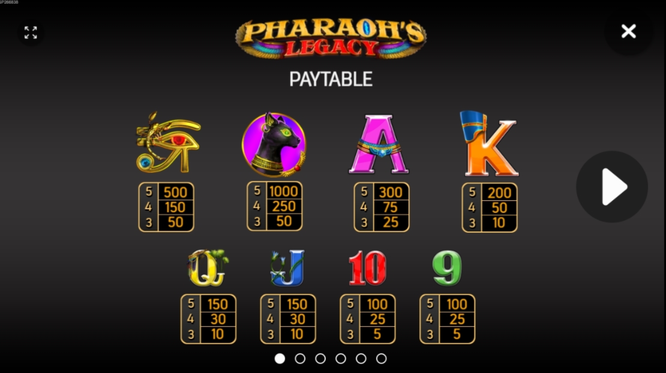 Info of Pharaoh's Legacy Slot Game by FBM