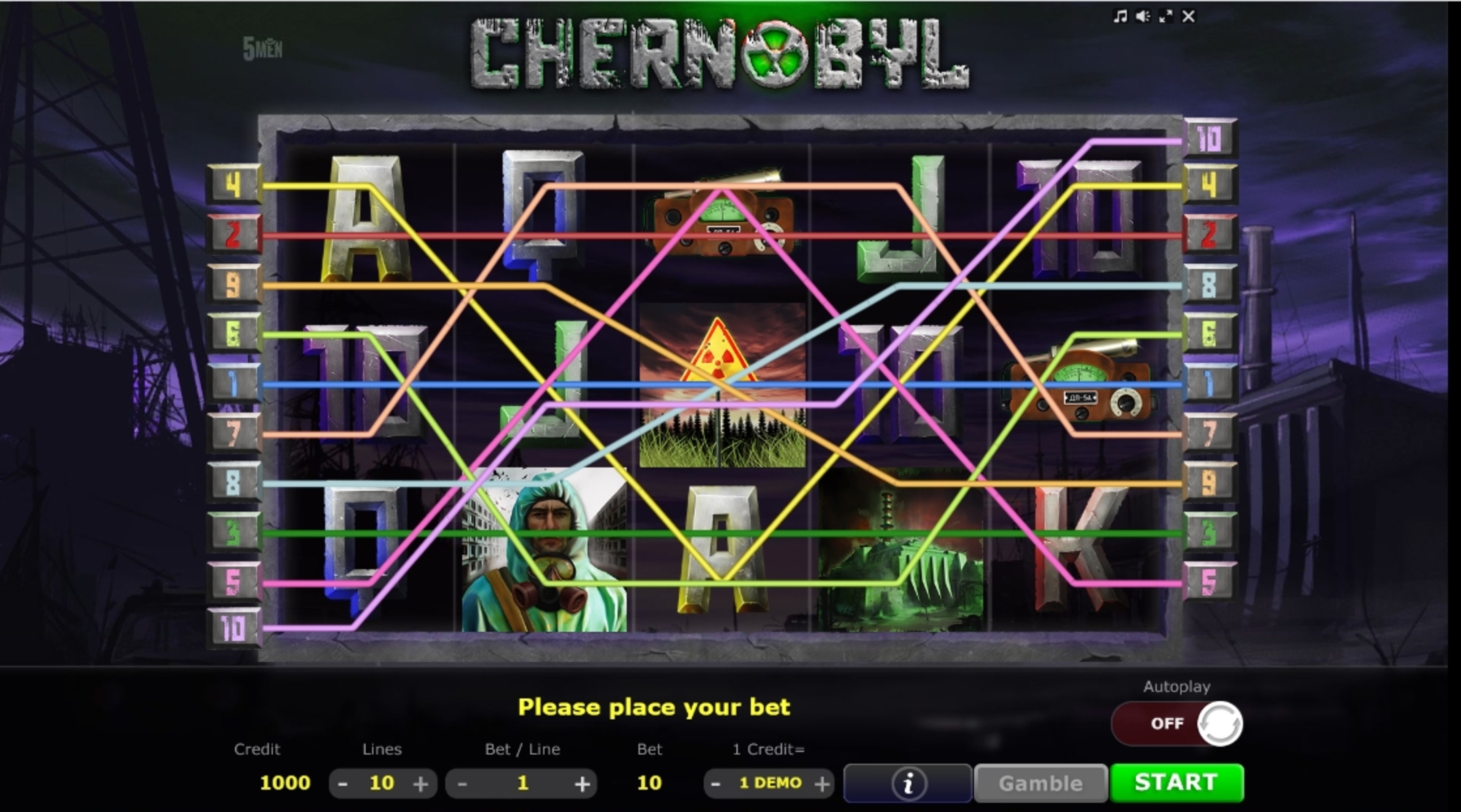 Reels in Chernobyl Slot Game by Five Men Games