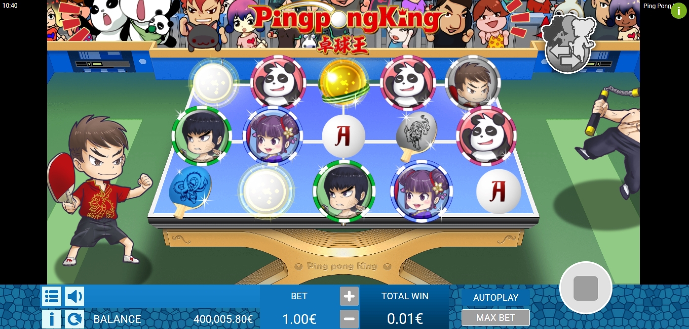 Win Money in Ping Pong King Free Slot Game by Gamatron