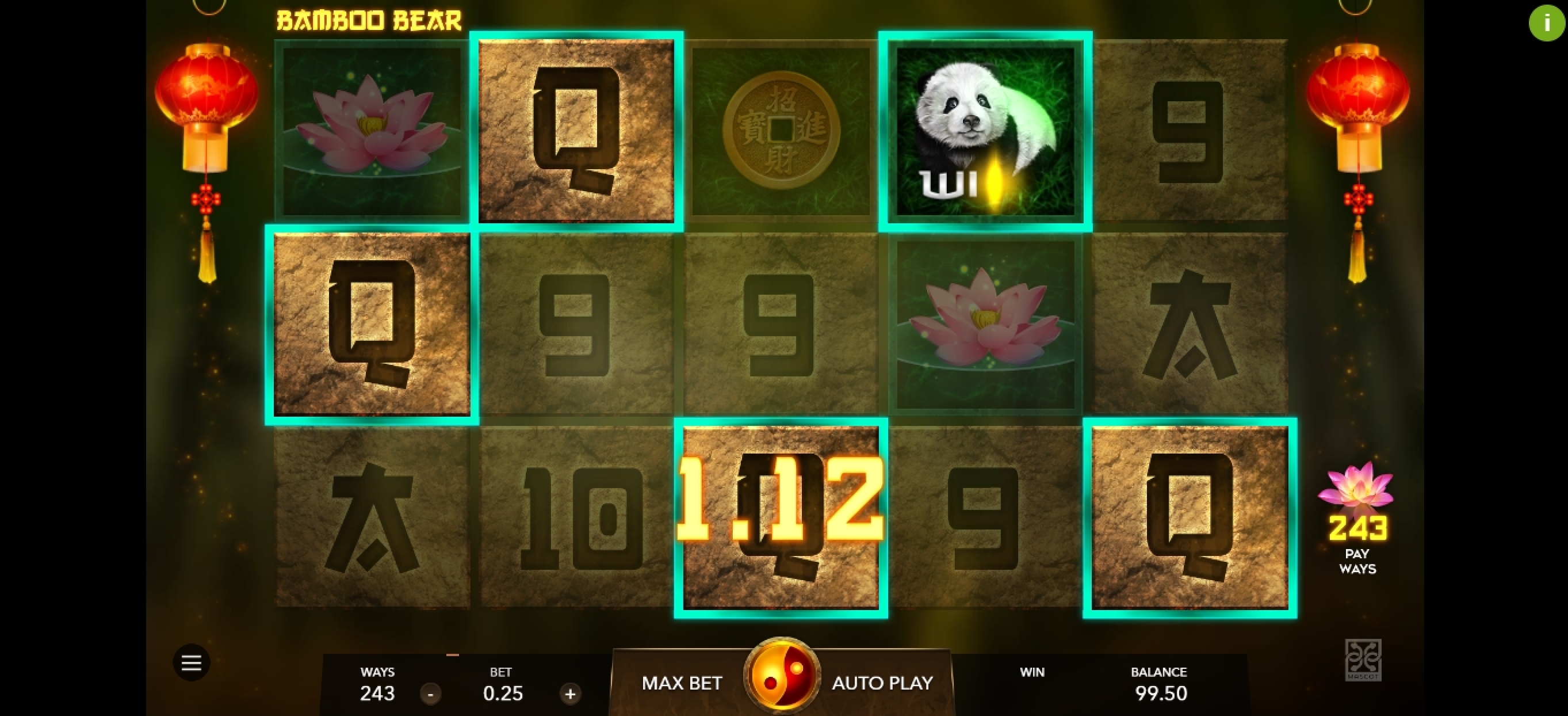 Win Money in Bamboo Bear Free Slot Game by Mascot Gaming