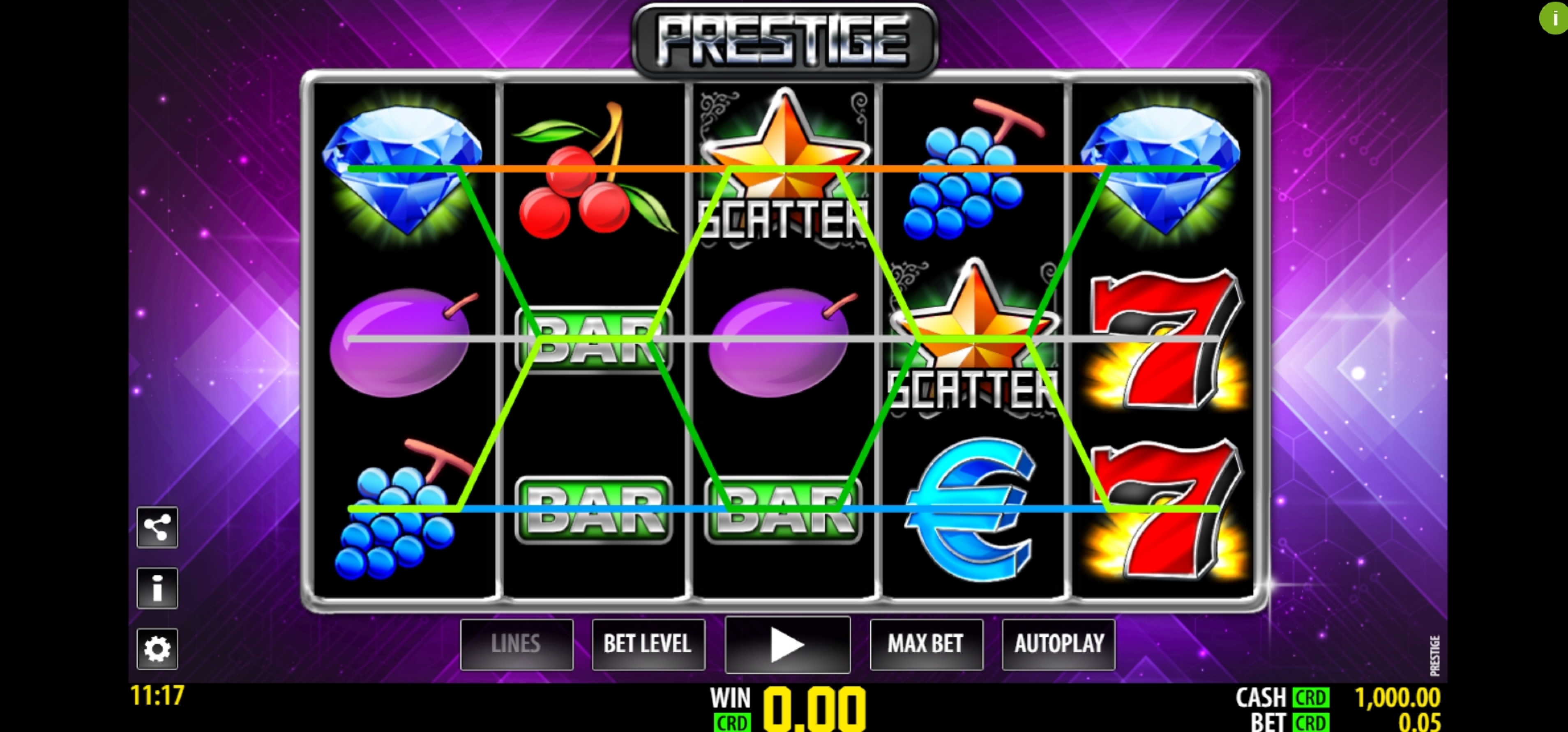 Reels in Prestige Slot Game by Nazionale Elettronica