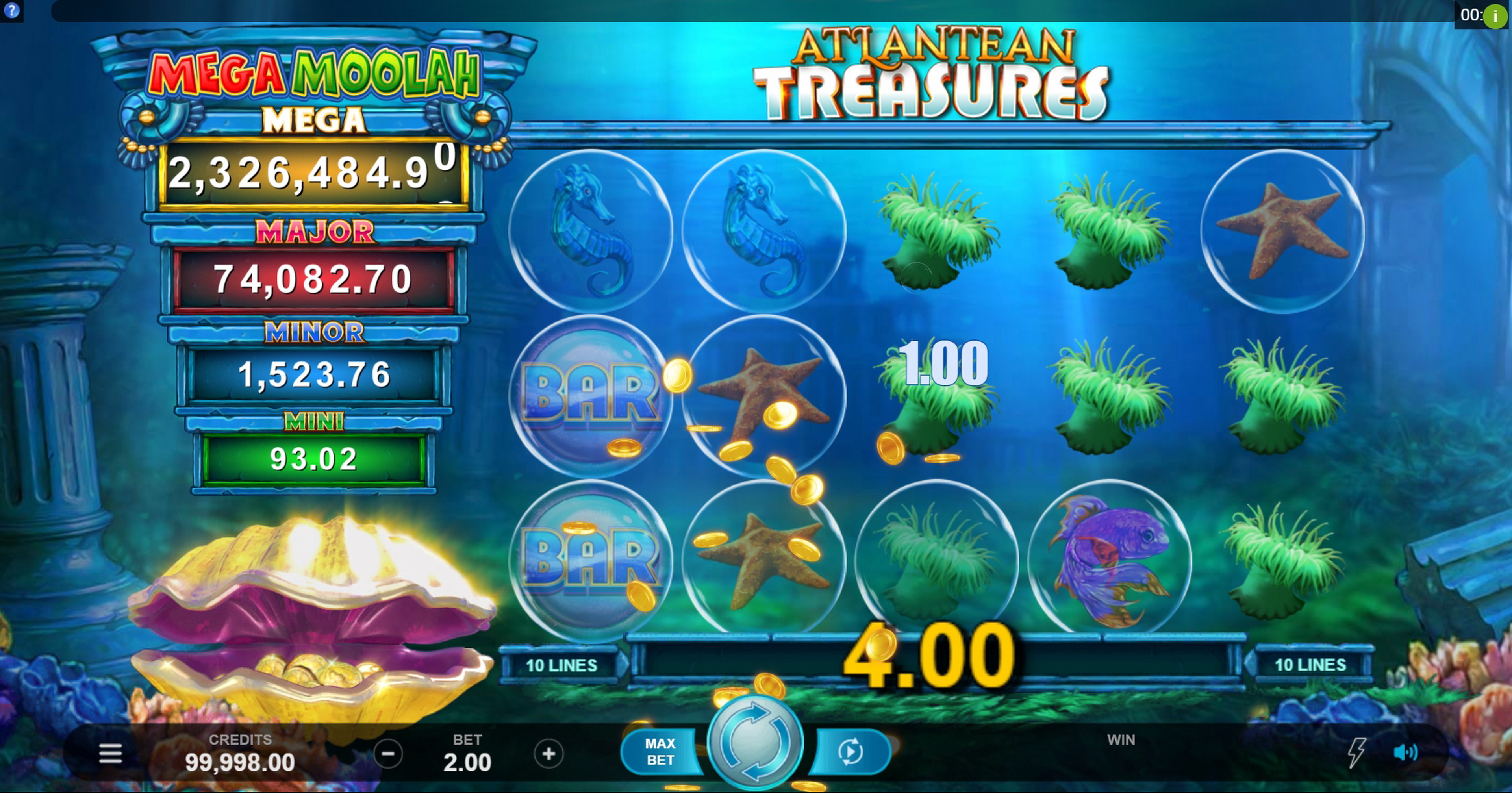 Win Money in Atlantean Treasures Mega Moolah Free Slot Game by Neon Valley Studios