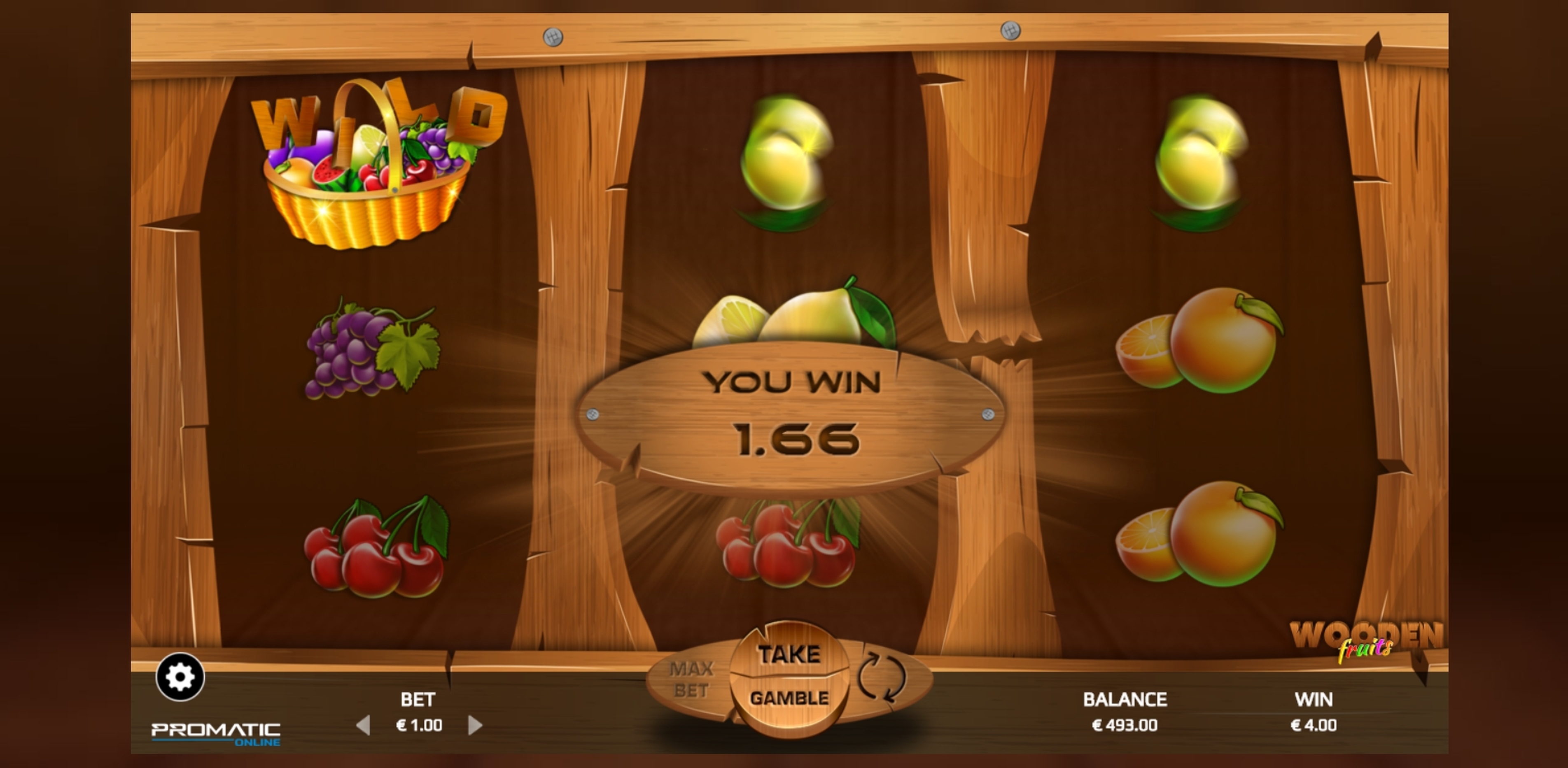 Win Money in Wooden Fruits Free Slot Game by Promatic Games