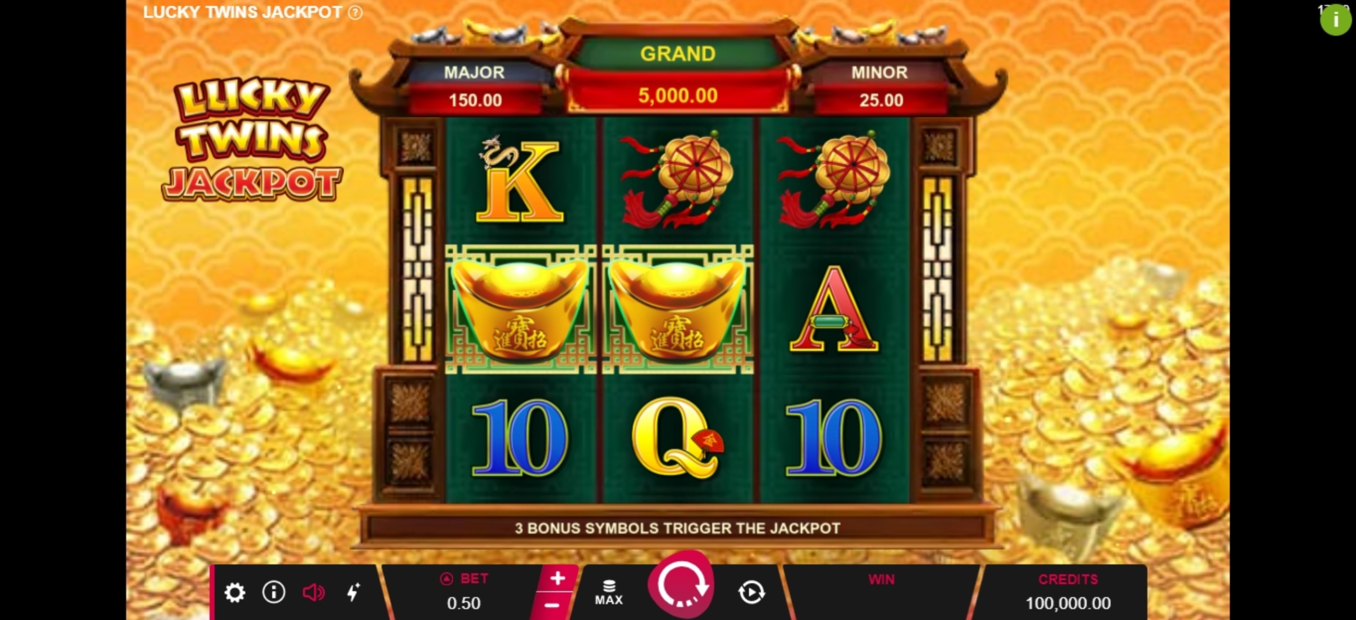 Reels in Lucky Twins Jackpot Slot Game by Pulse 8 Studios
