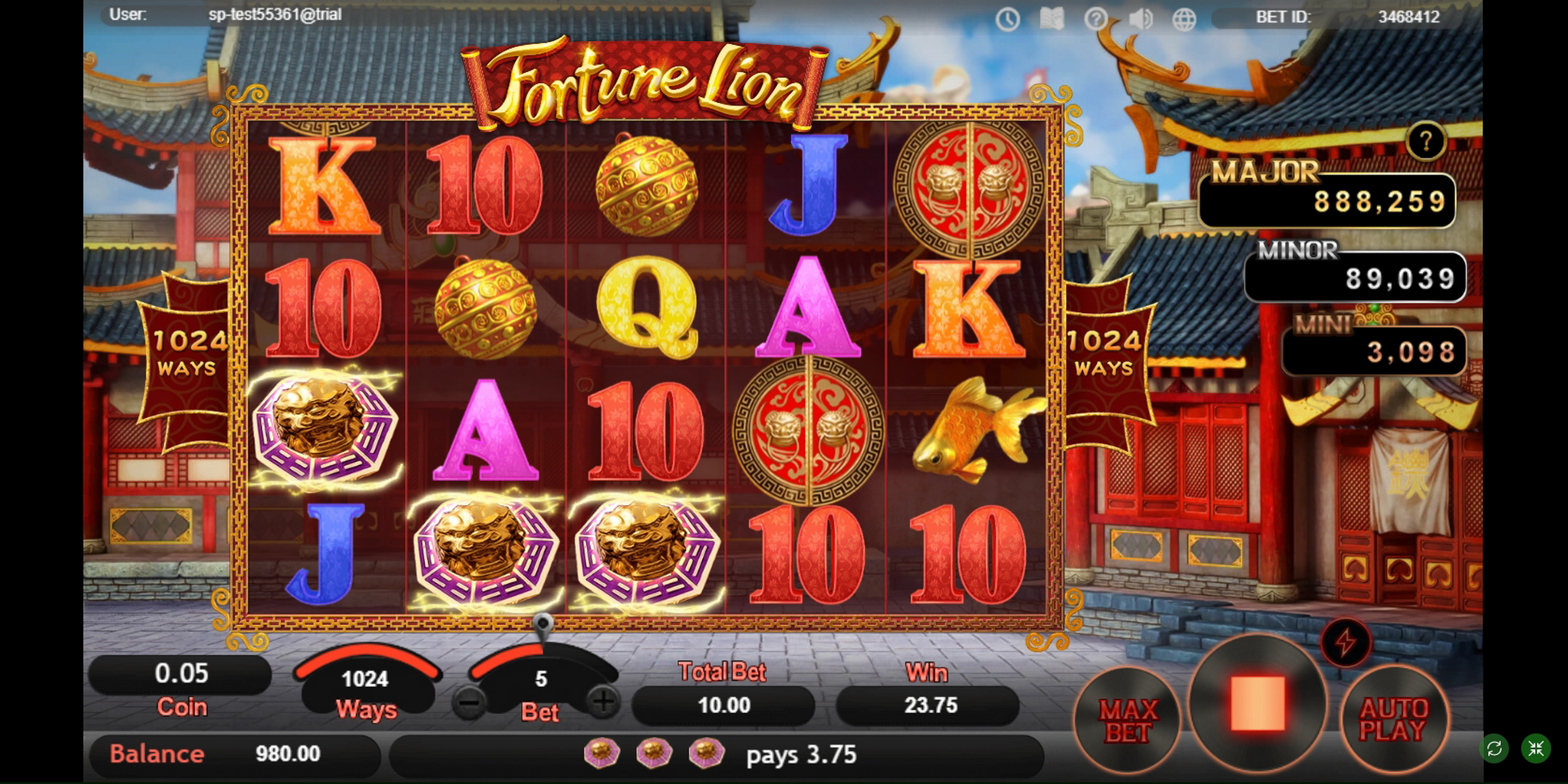 Win Money in Fortune Lion Free Slot Game by SimplePlay