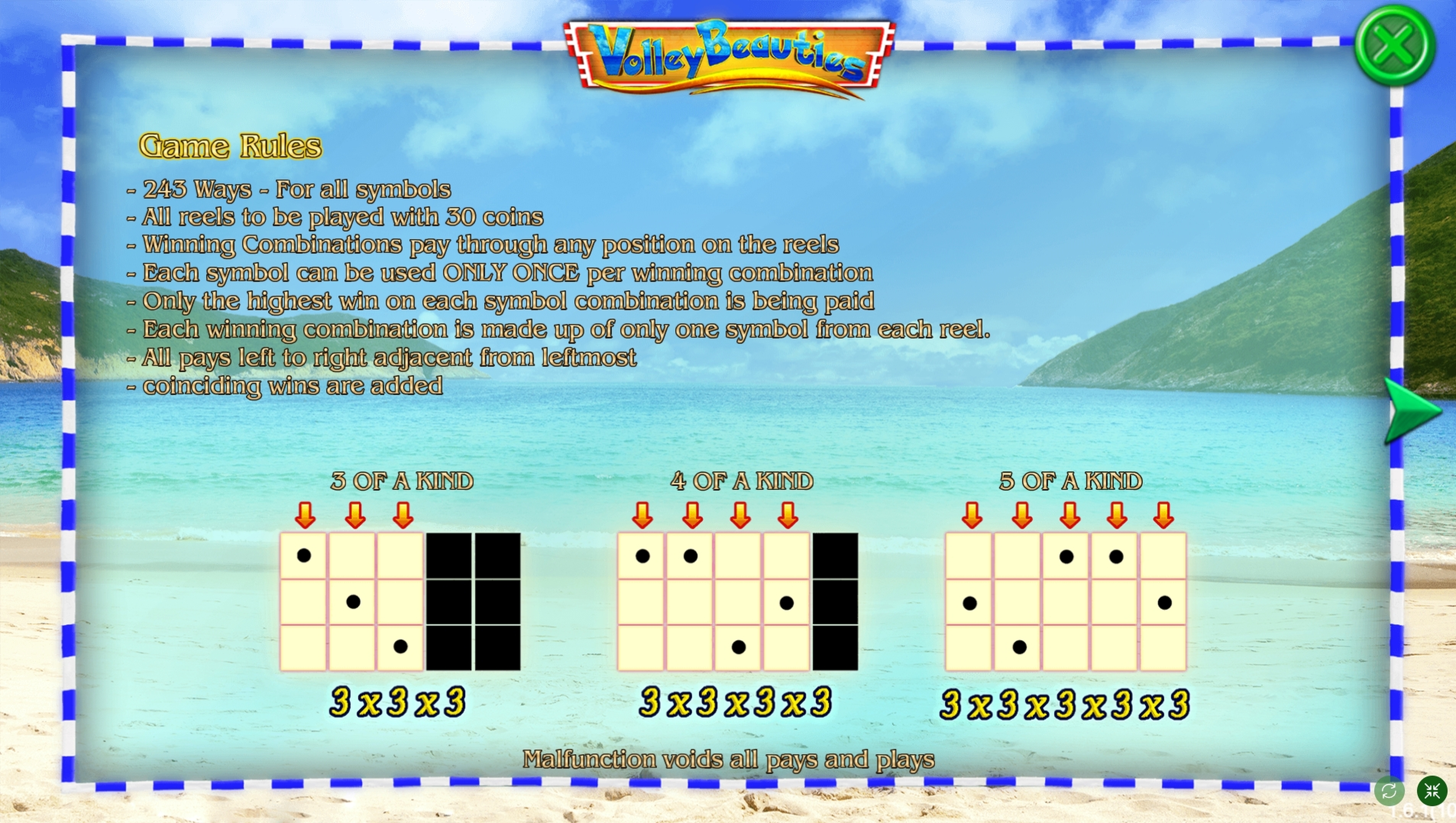 Info of Volley Beauties Slot Game by SimplePlay