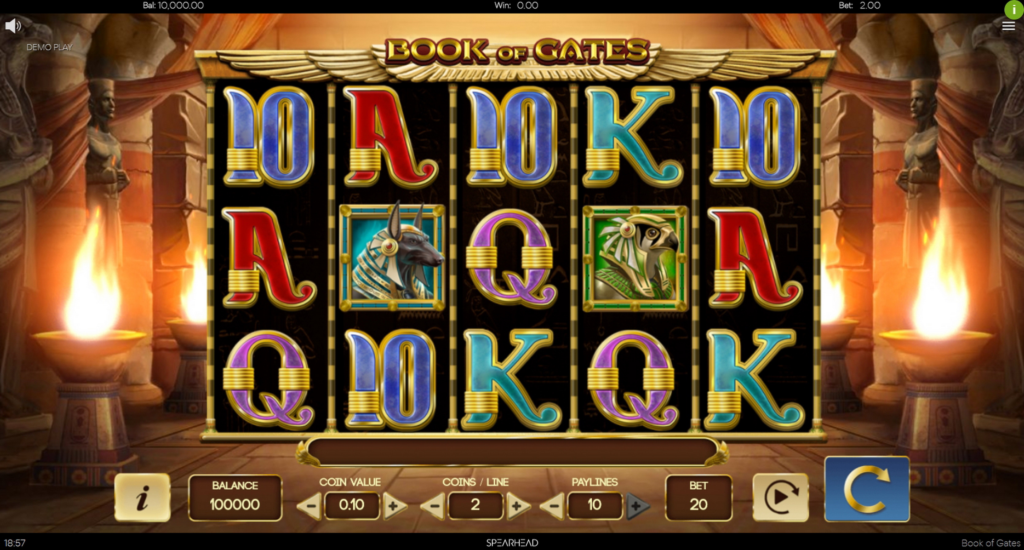 Reels in Book of Gates Slot Game by Spearhead Studios