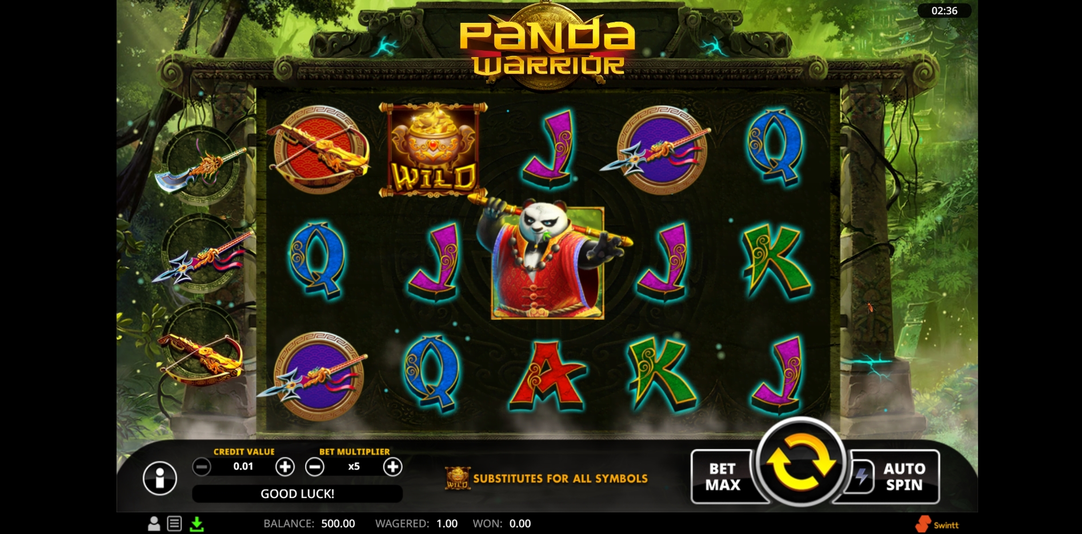 Reels in Panda Warrior Slot Game by Swintt