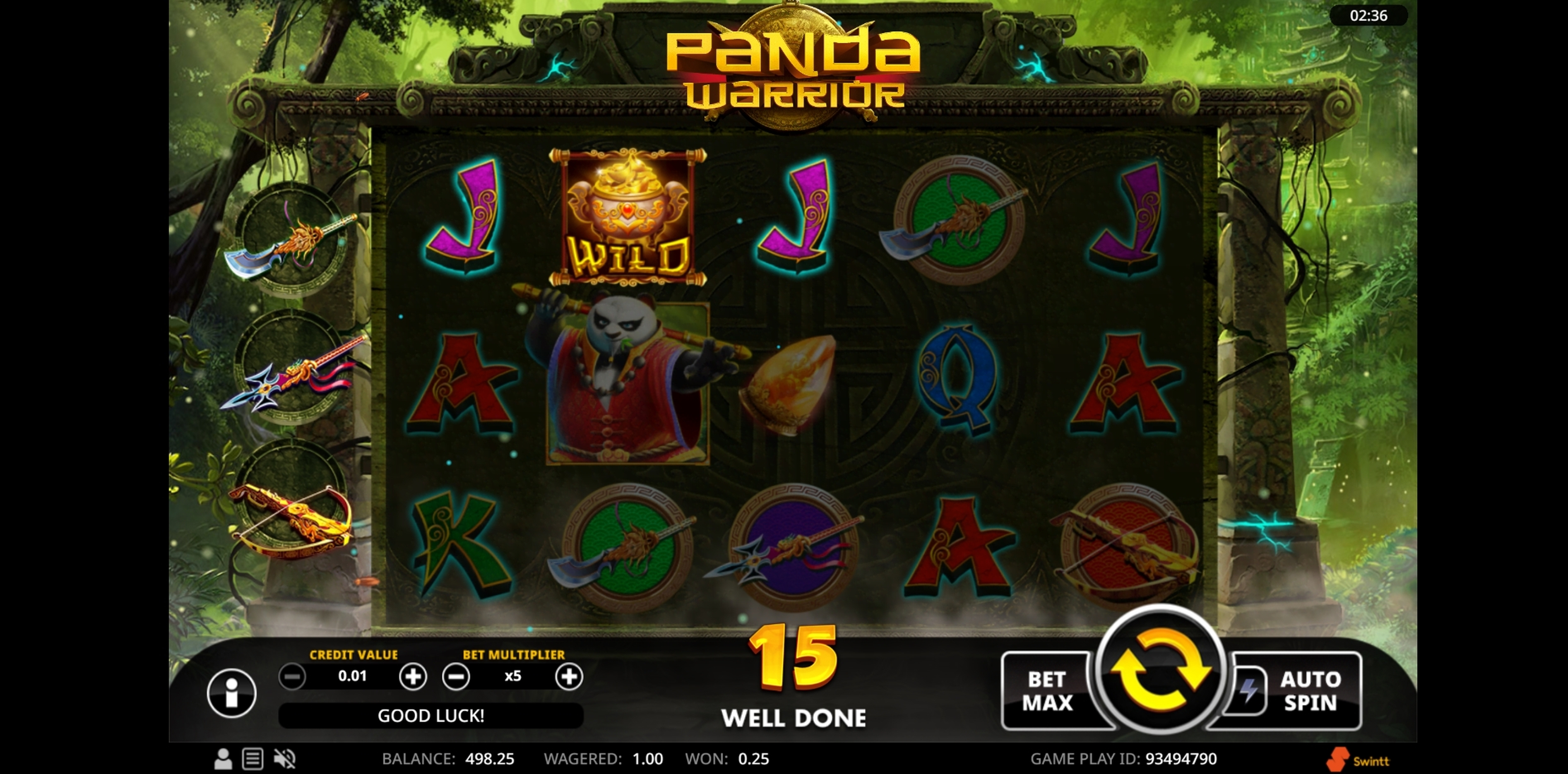 Win Money in Panda Warrior Free Slot Game by Swintt