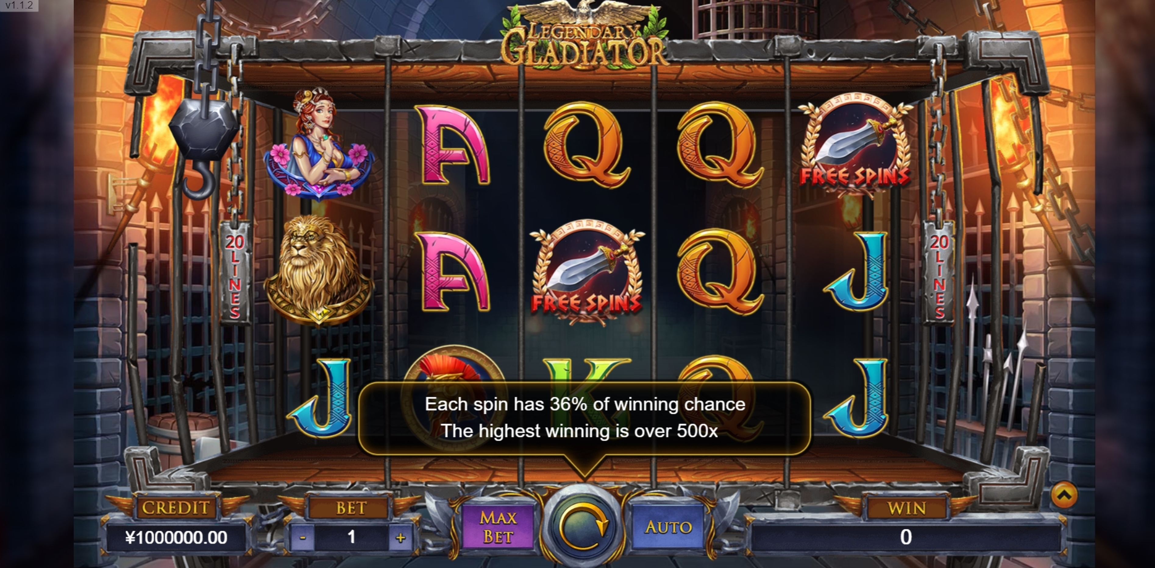 Reels in Legendary Gladiator Slot Game by TIDY