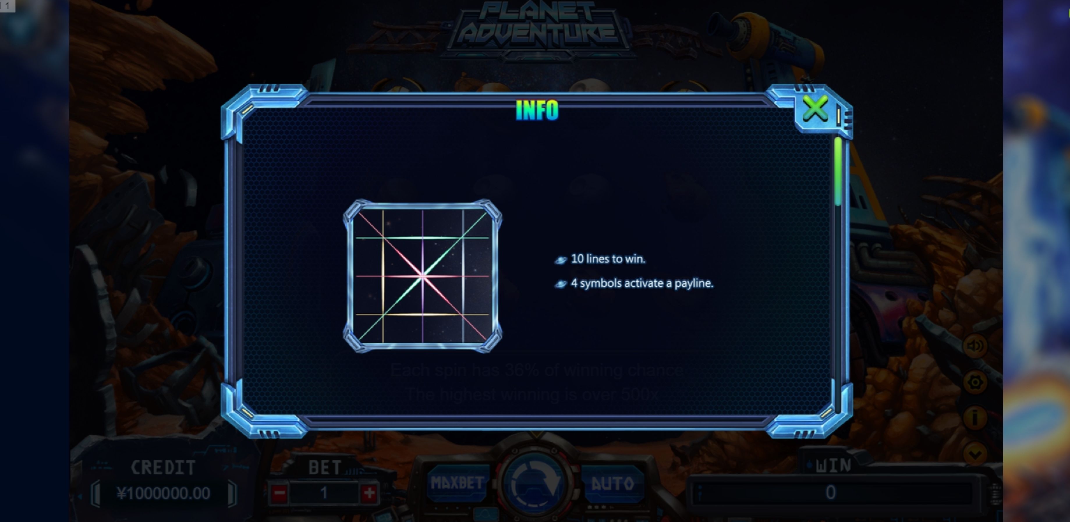 Info of Planet Adventure Slot Game by TIDY