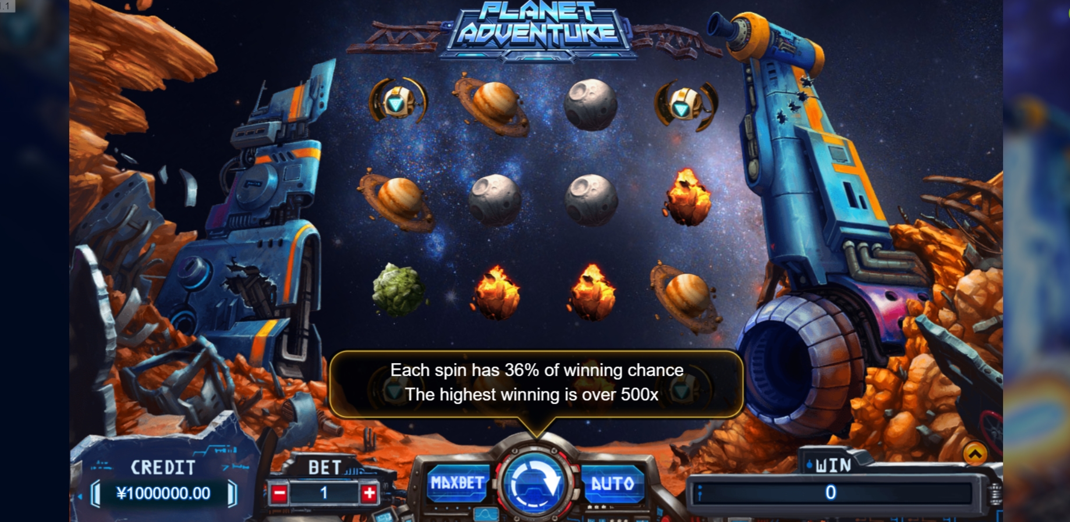 Reels in Planet Adventure Slot Game by TIDY