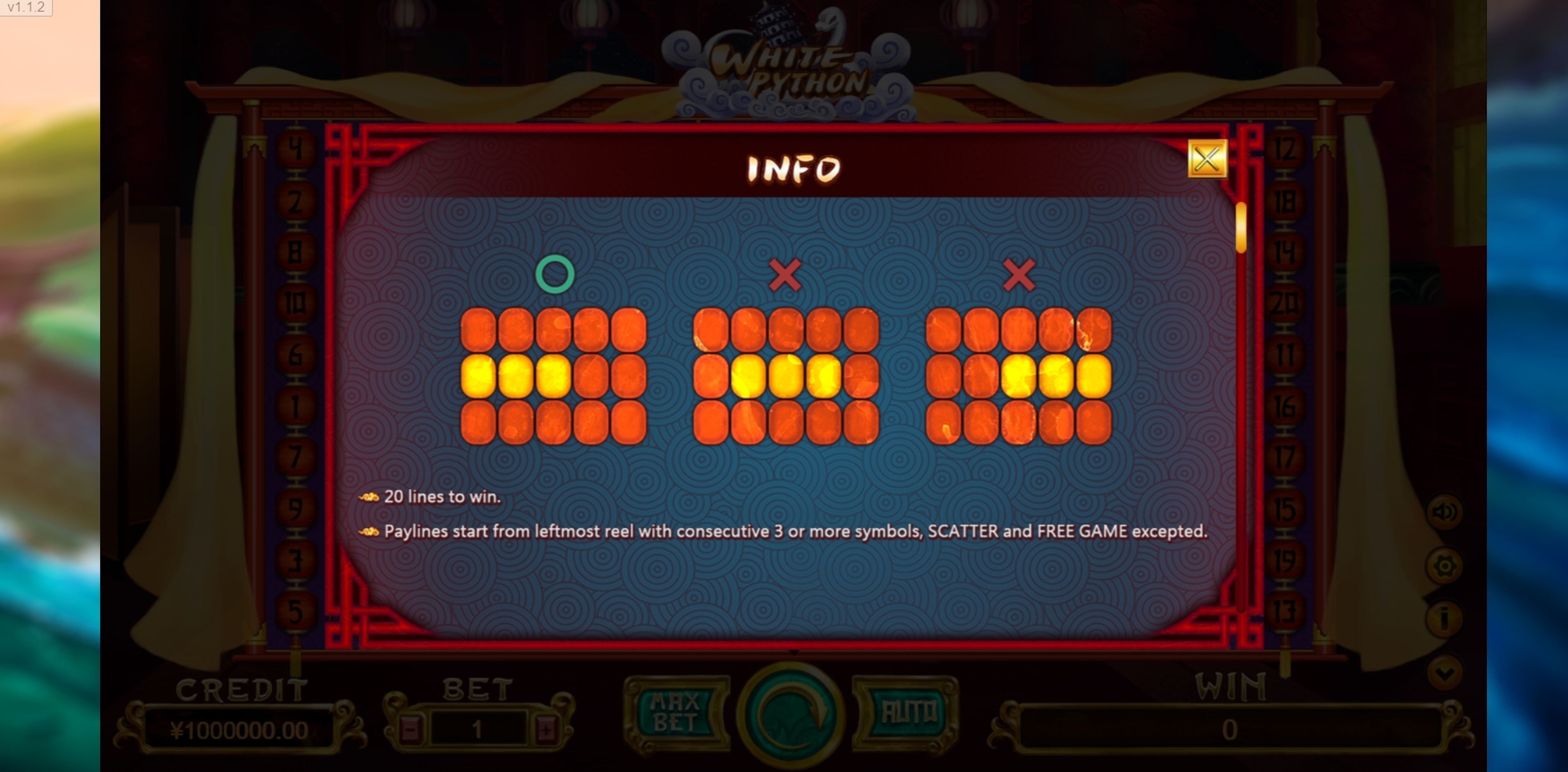 Info of White Python Slot Game by TIDY
