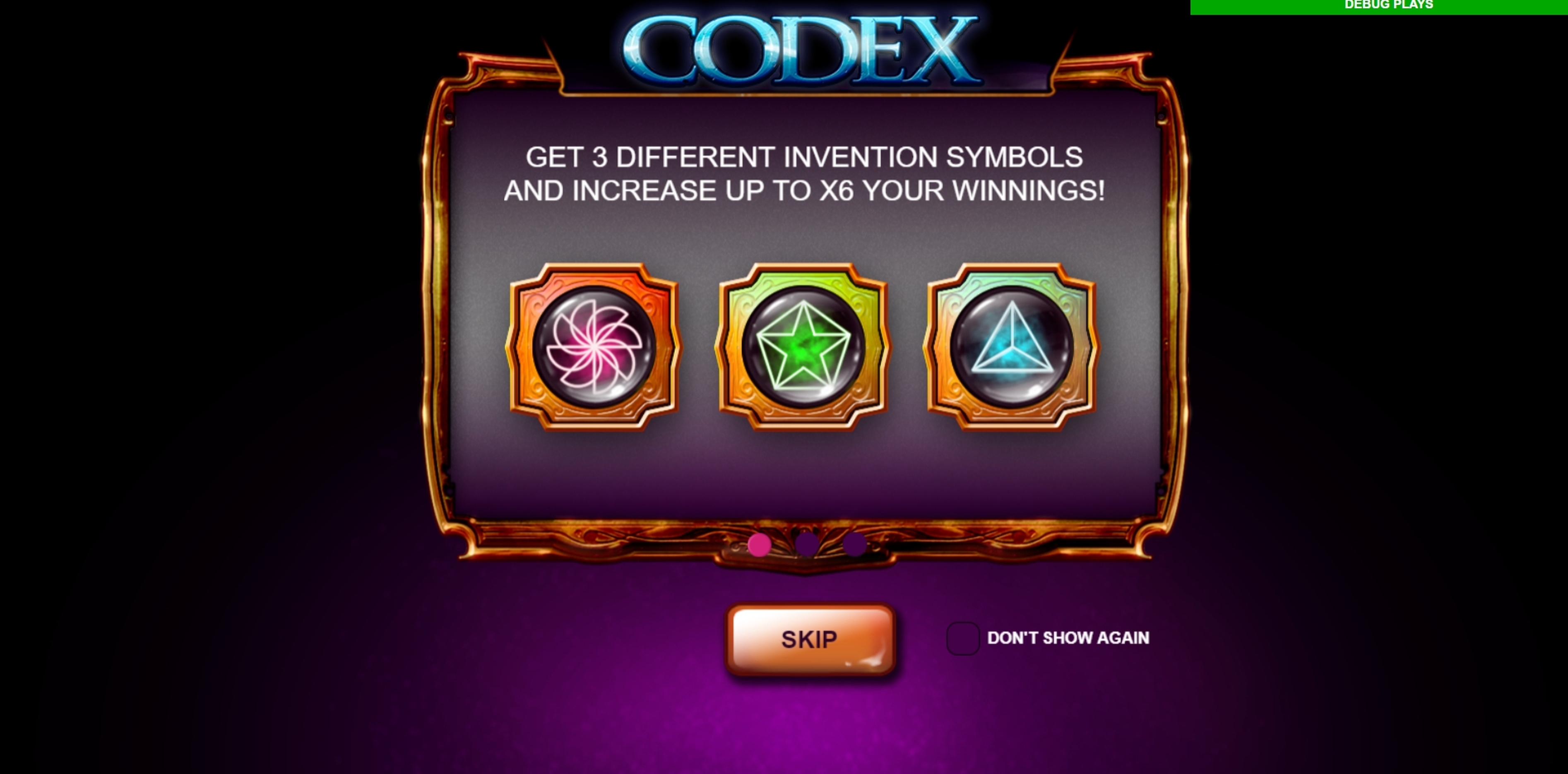 Play Codex Free Casino Slot Game by Vibra Gaming