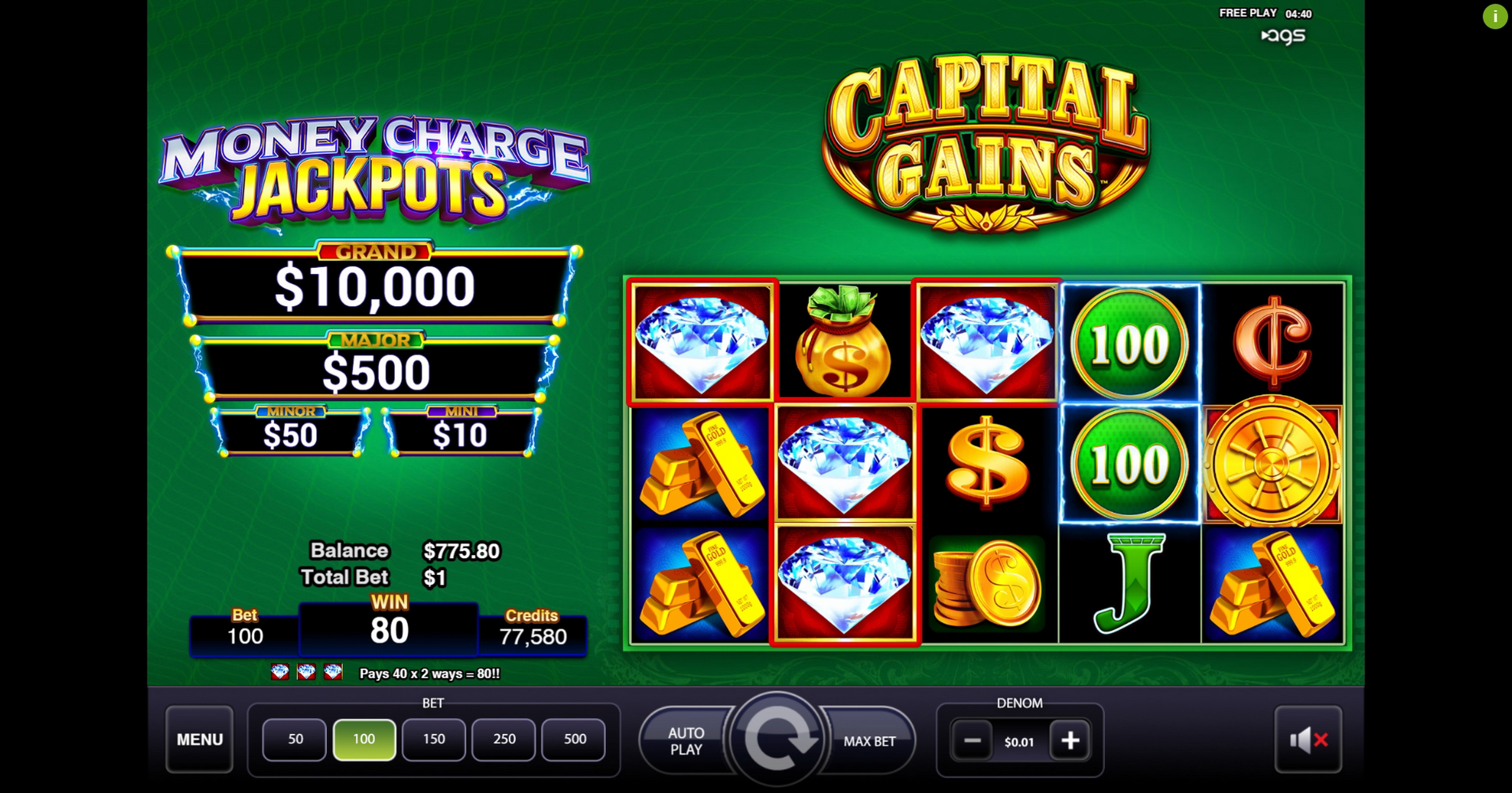 Win Money in Capital Gains Free Slot Game by AGS