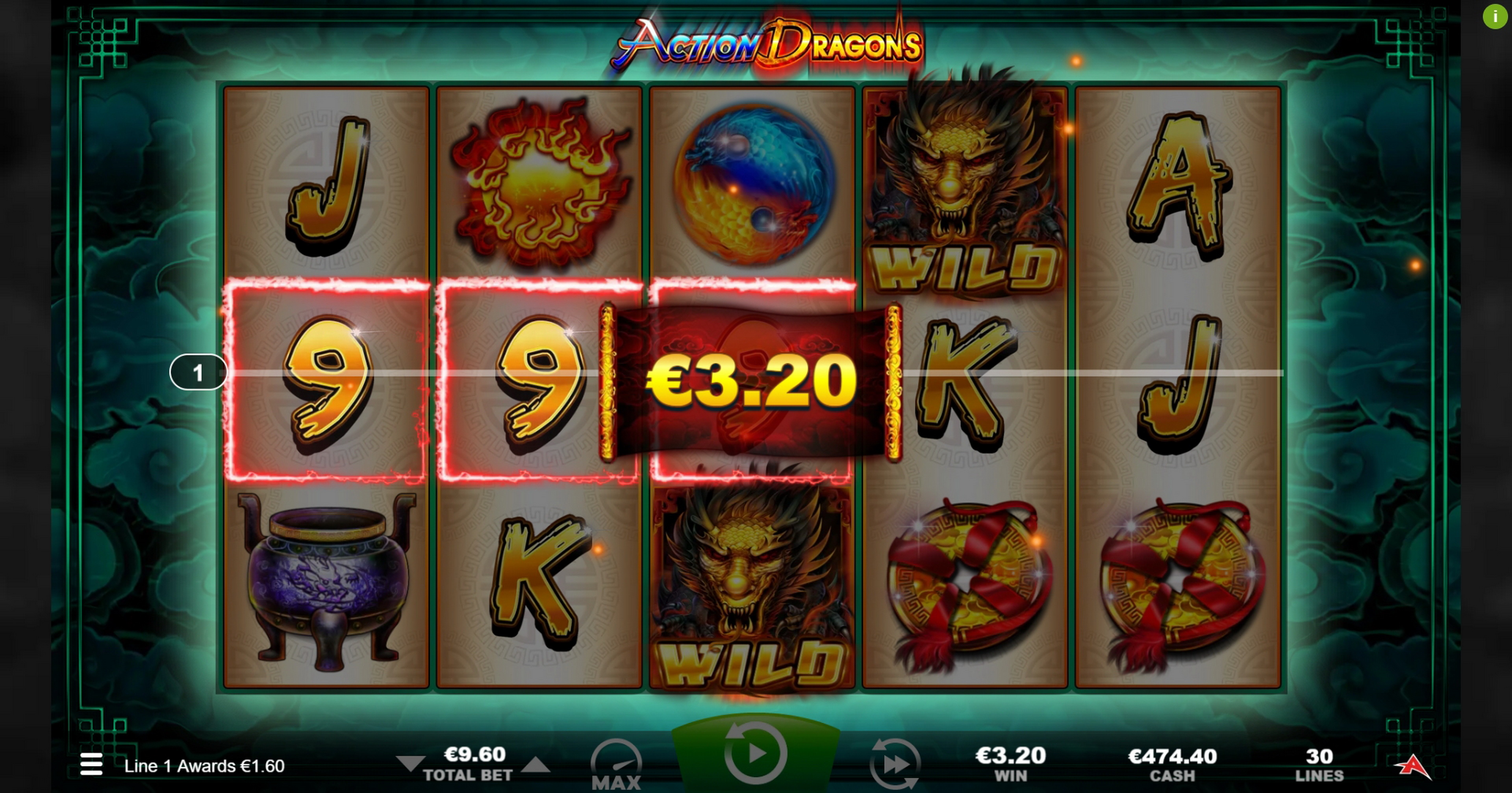 Win Money in Action Dragons Free Slot Game by Ainsworth Gaming Technology