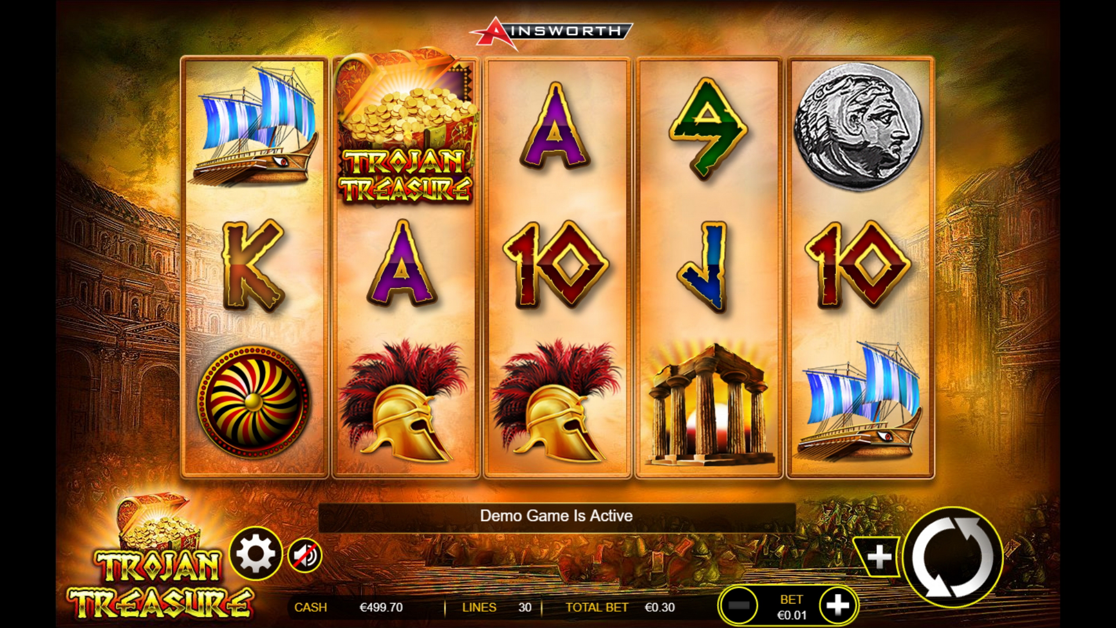 Reels in Trojan Treasure Slot Game by Ainsworth Gaming Technology