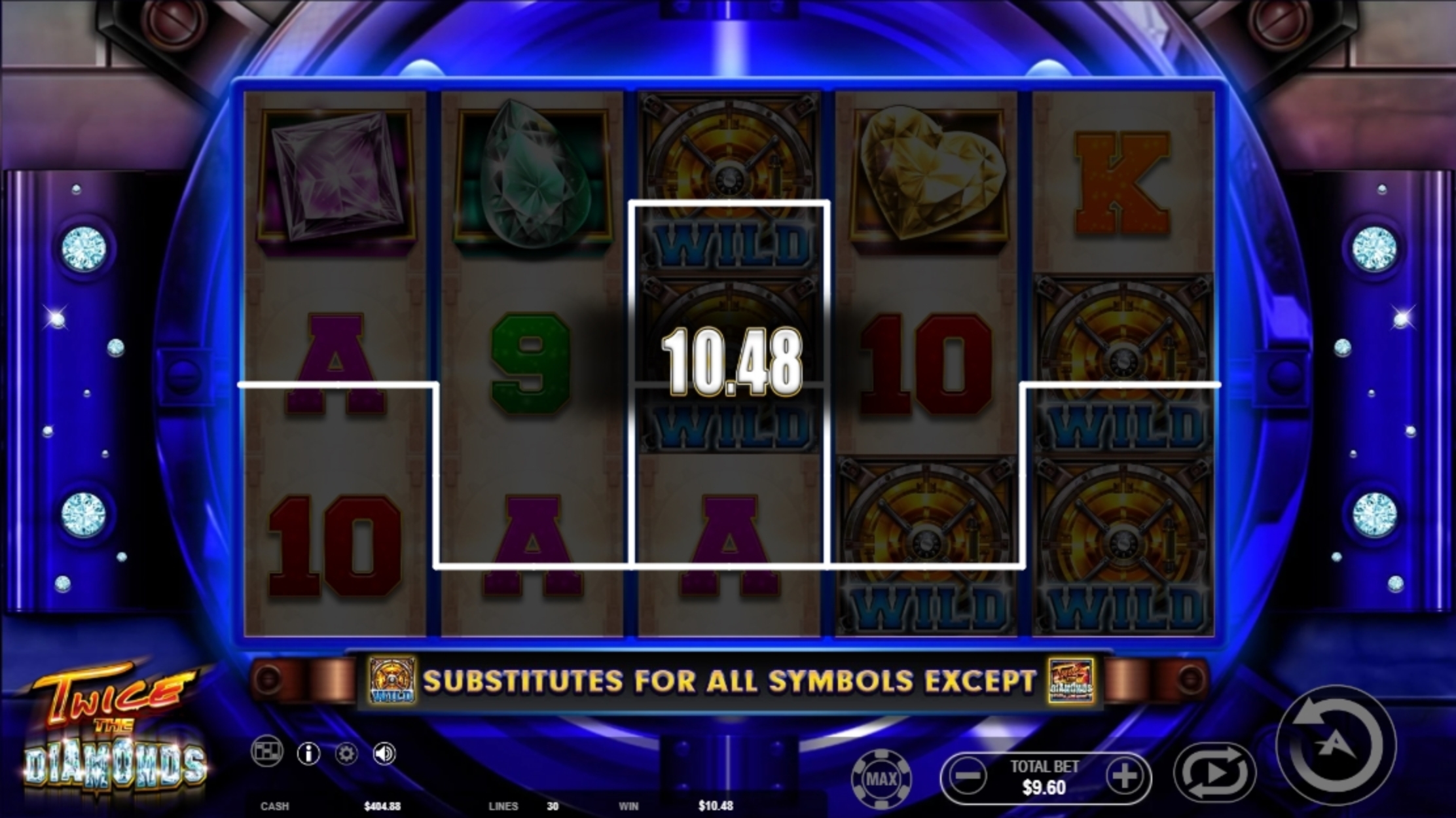 Win Money in Twice the Diamonds Free Slot Game by Ainsworth Gaming Technology