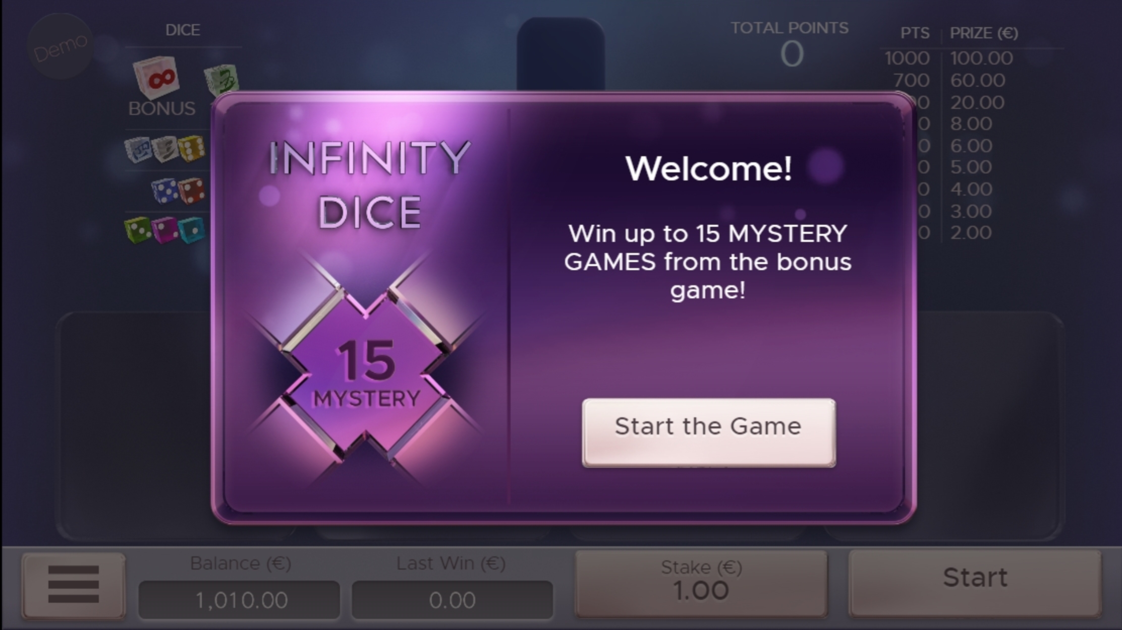 Play Infinity Dice Free Casino Slot Game by Air Dice