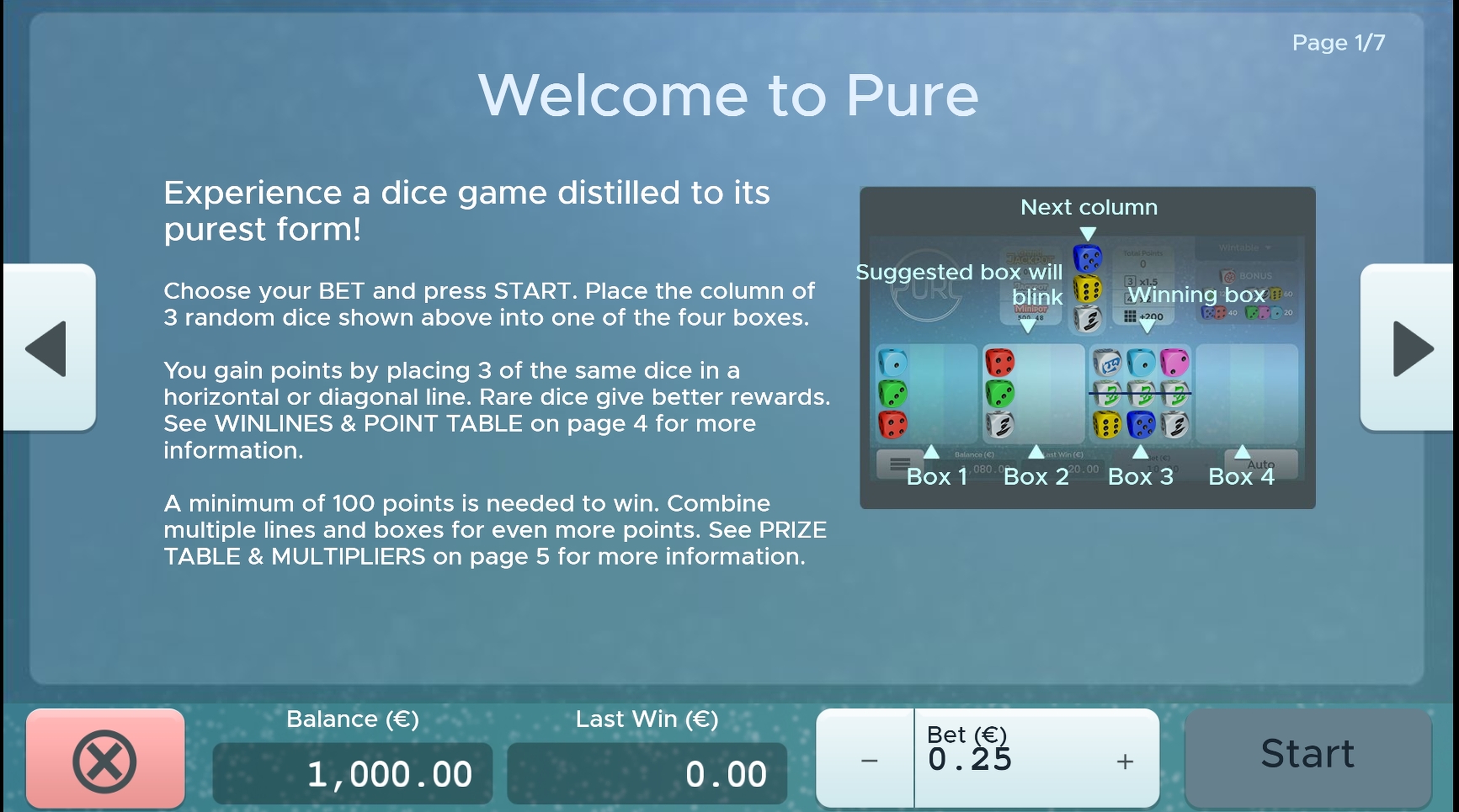 Info of Pure Slot Game by Air Dice
