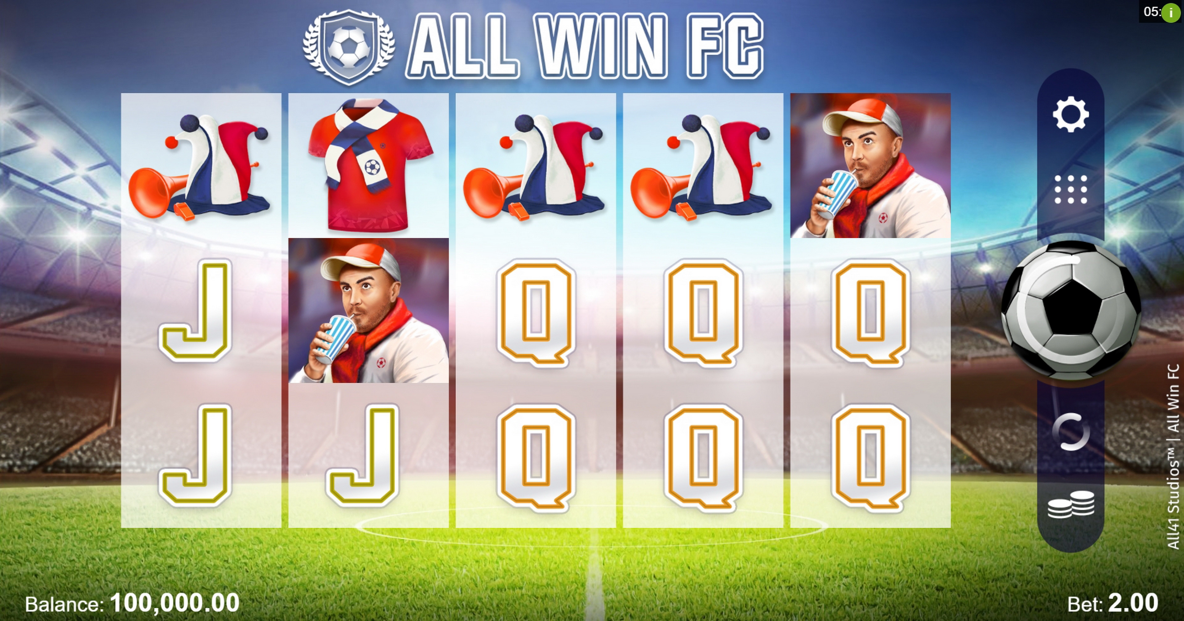 Reels in All Win FC Slot Game by All41 Studios