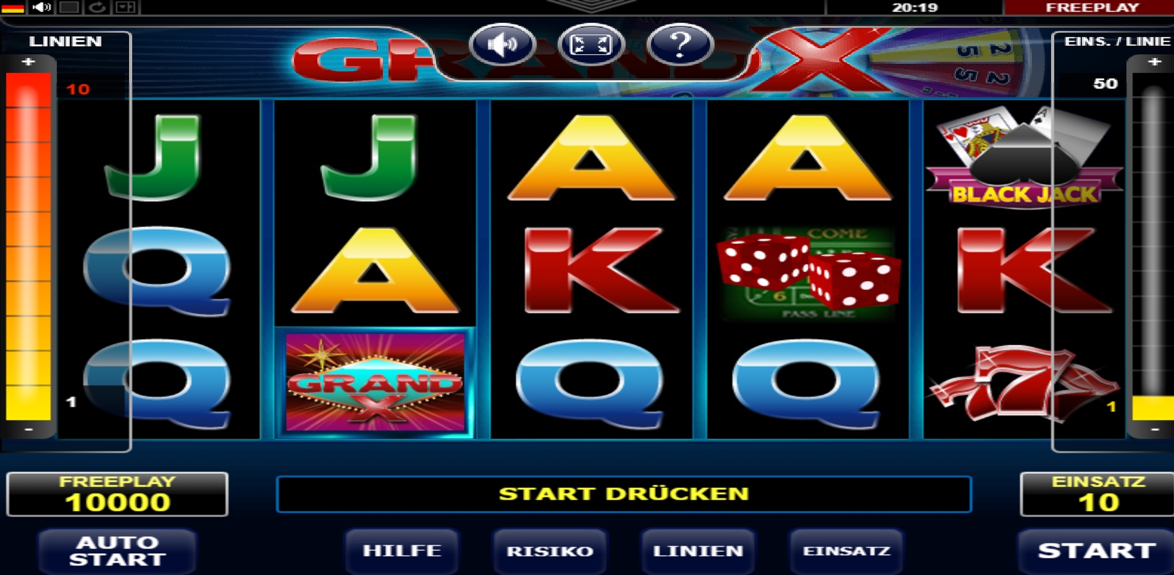 Reels in Grand X Slot Game by Amatic Industries
