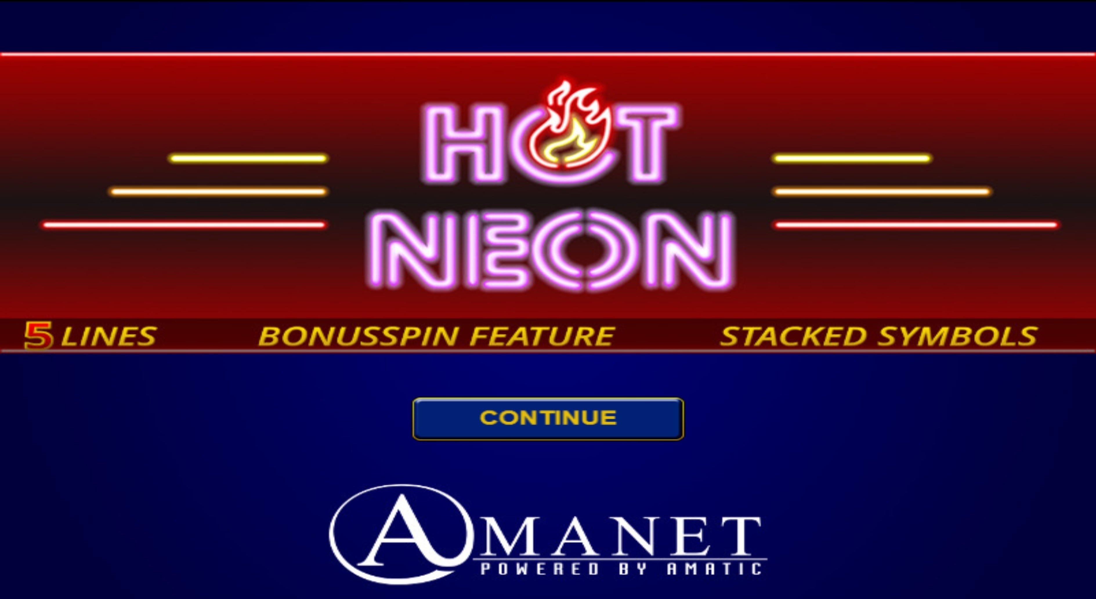 Play Hot Neon Free Casino Slot Game by Amatic Industries